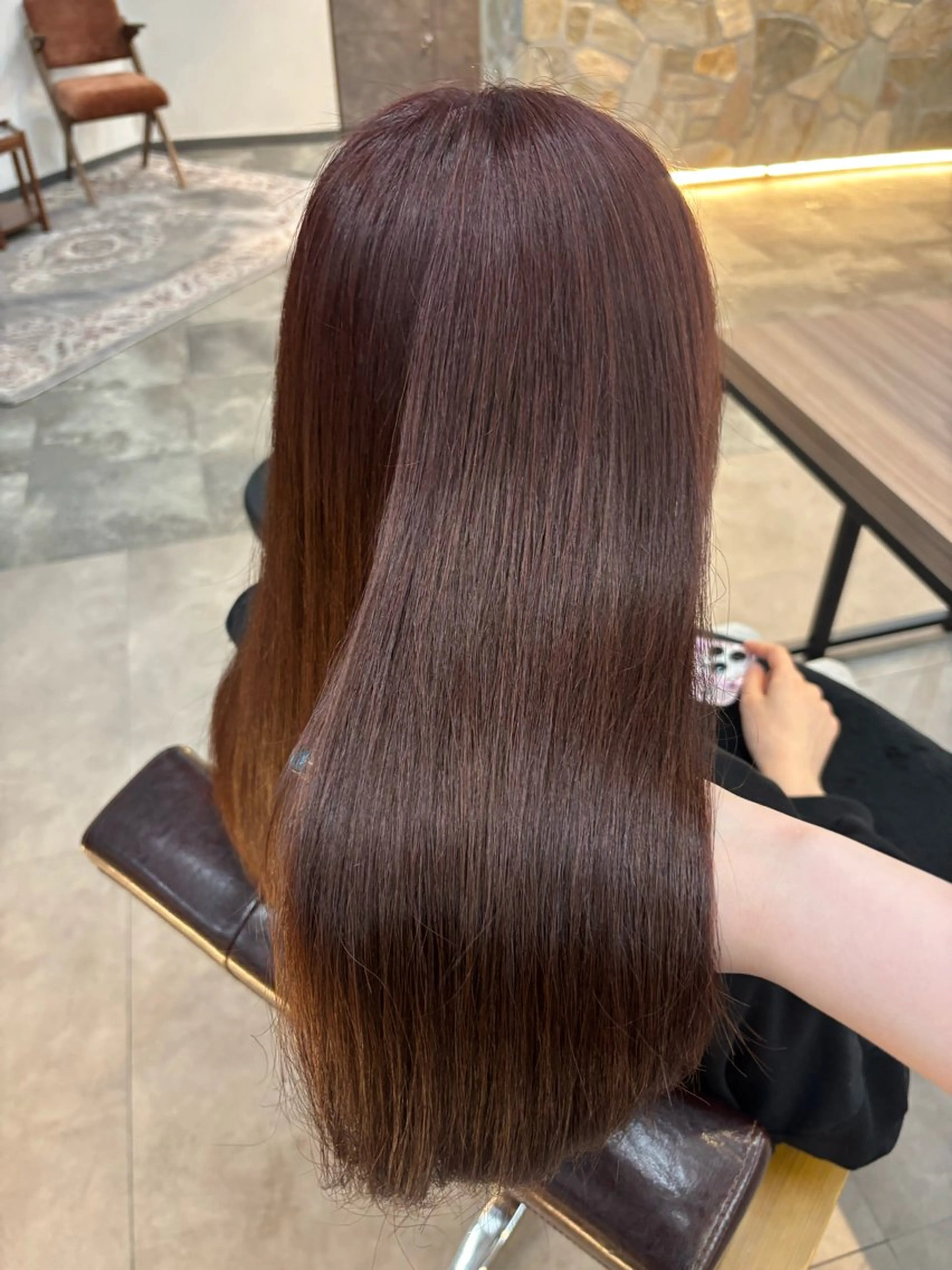 ロング カラー ブラウンカラー レッドカラー ヘアカラー レイヤー✂︎ぷつボブ 艶カラー🤍noaのヘアスタイル