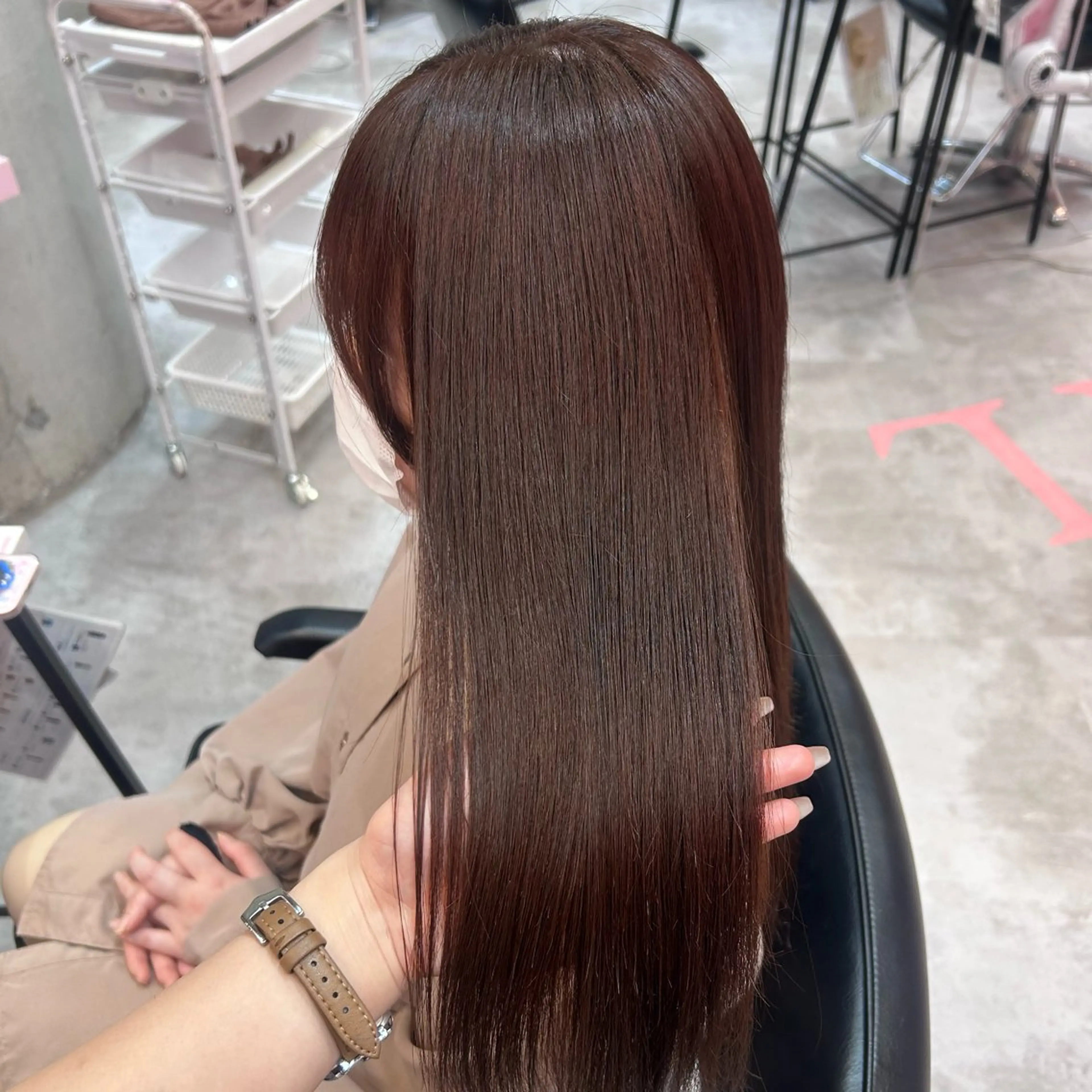 ロング カラー ブラウンカラー ピンクカラー ピンクブラウン 髪質改善 トリートメント 🐰🎀艶髪特化 yuzuka🎀🐰のヘアスタイル