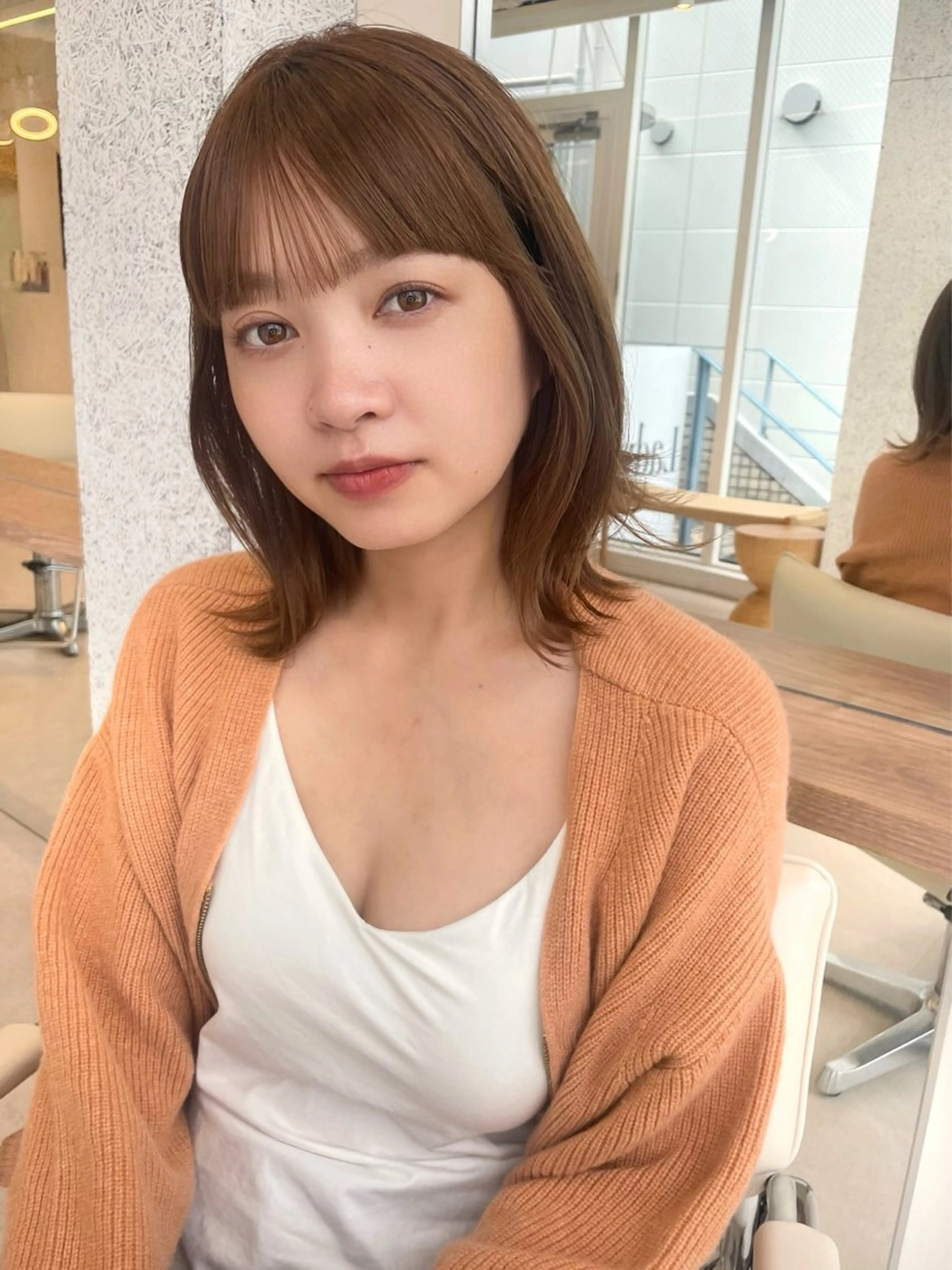 ショート ボブレイヤー ボブ くびれヘア 韓国風ヘア レイヤーカット カット トリートメント 結べるレイヤーボブ くびれLady表参道のヘアスタイル