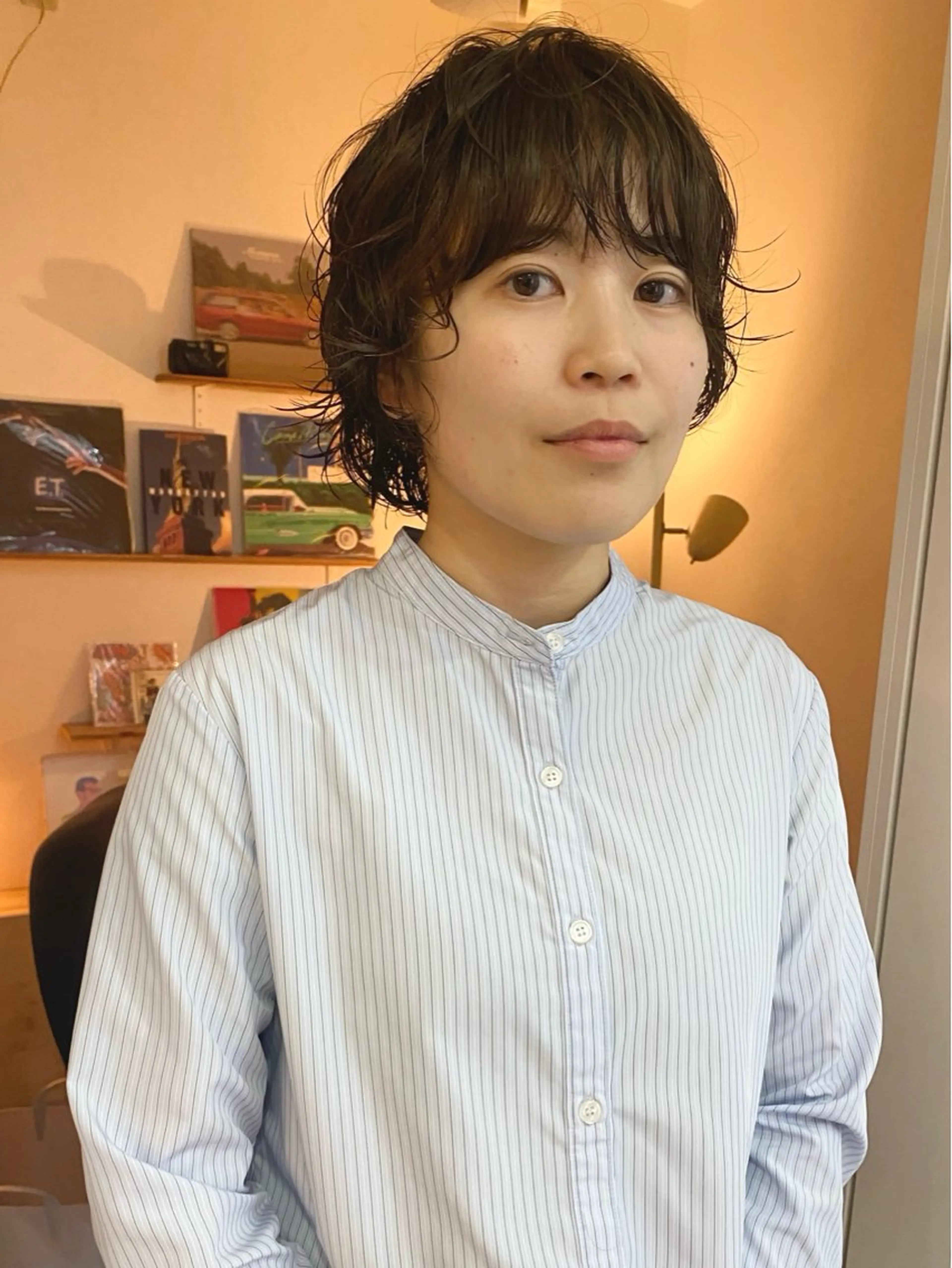 ショート パーマ ショートヘア ニュアンスパーマ カット パーマ トリートメント 森貴裕/ベージュ/ パーマ/オリーブのヘアスタイル