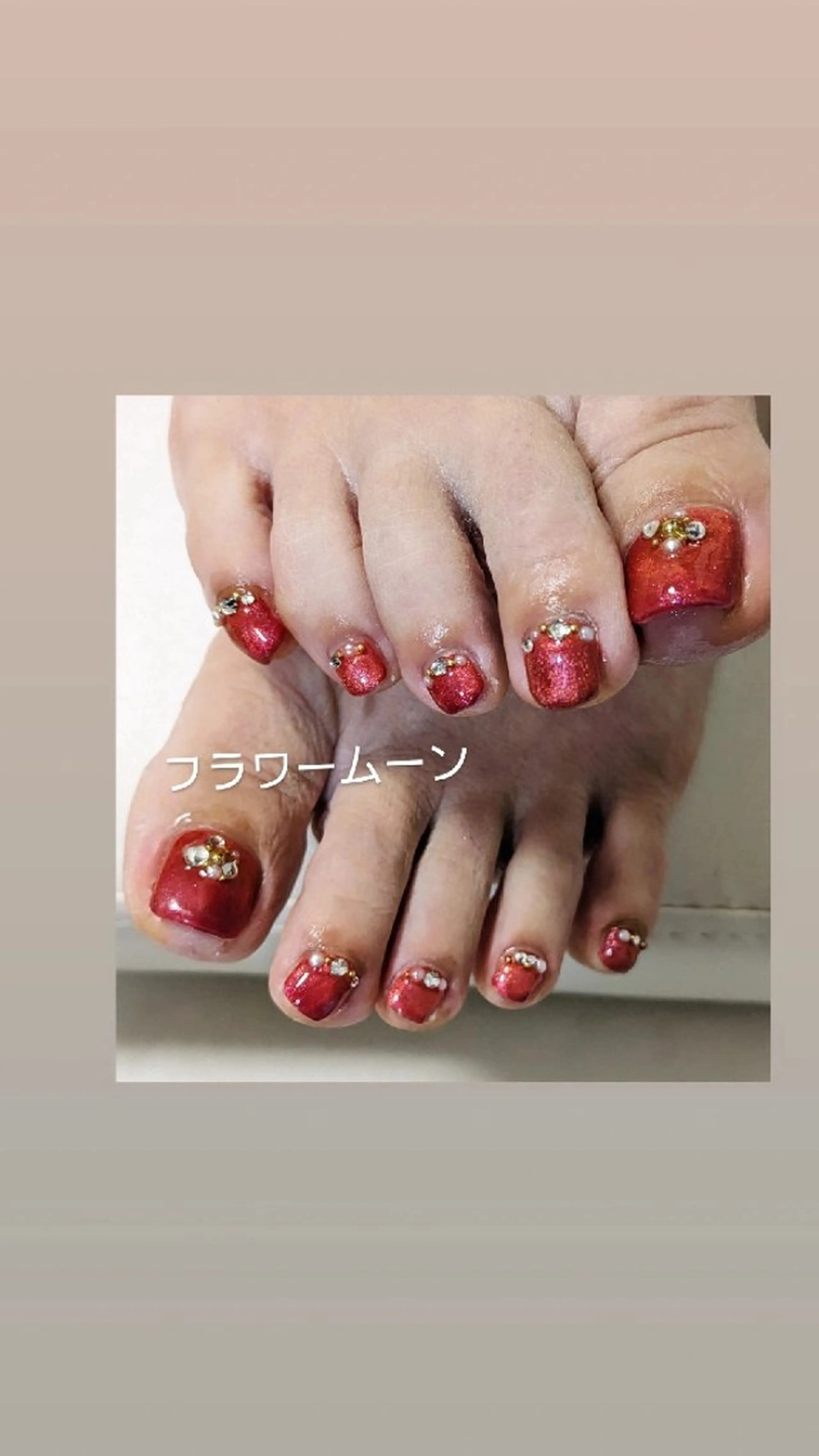 ネイル アートネイル ワンカラーネイル ストーンネイル フラワー ムーンのネイルデザイン