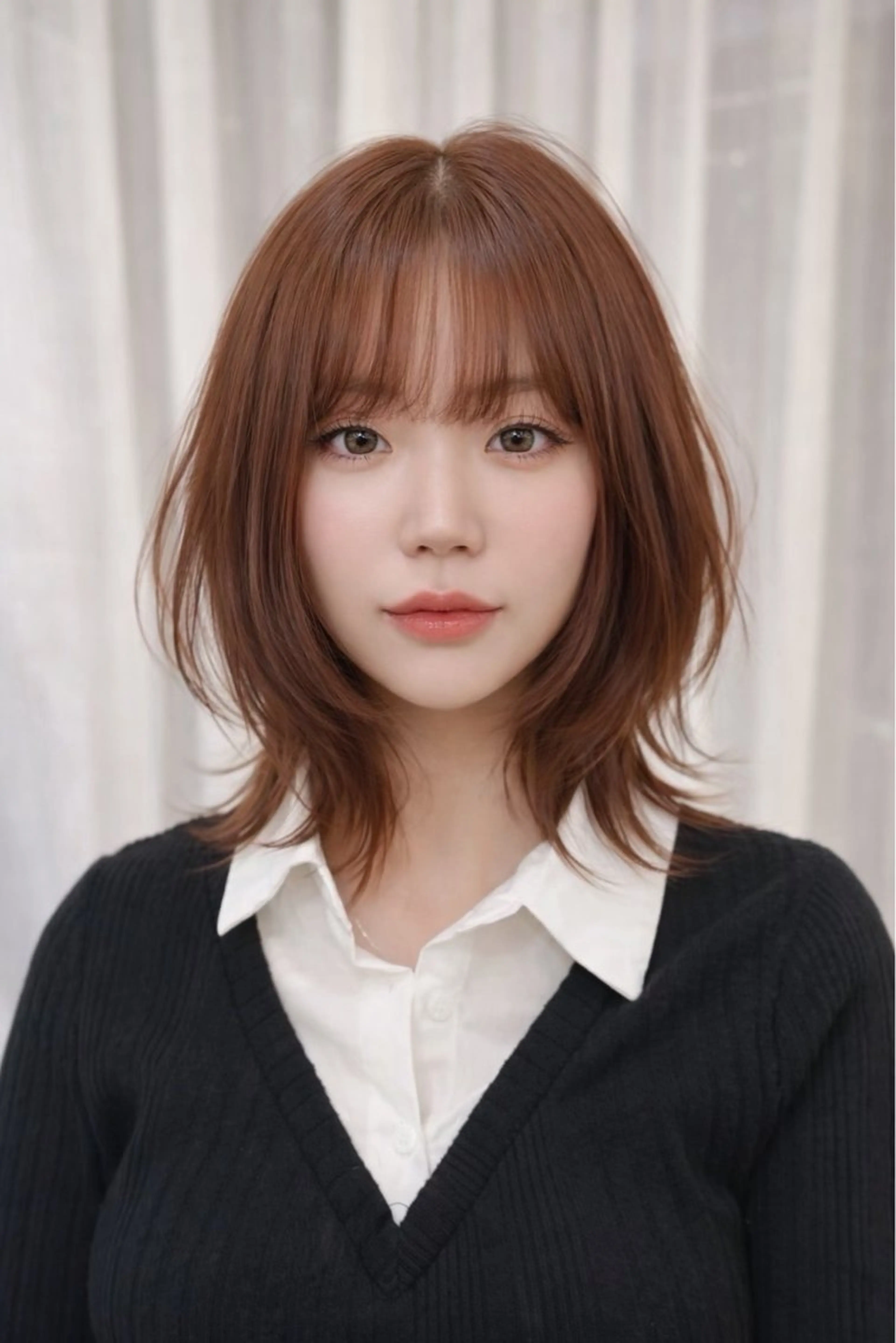 セミロング カラー ボブ 伸ばしかけ 韓国風ヘア レイヤーカット カット ヘアカラー トリートメント 韓国メンズヘア☆ 韓国ヘアYUTOのヘアスタイル