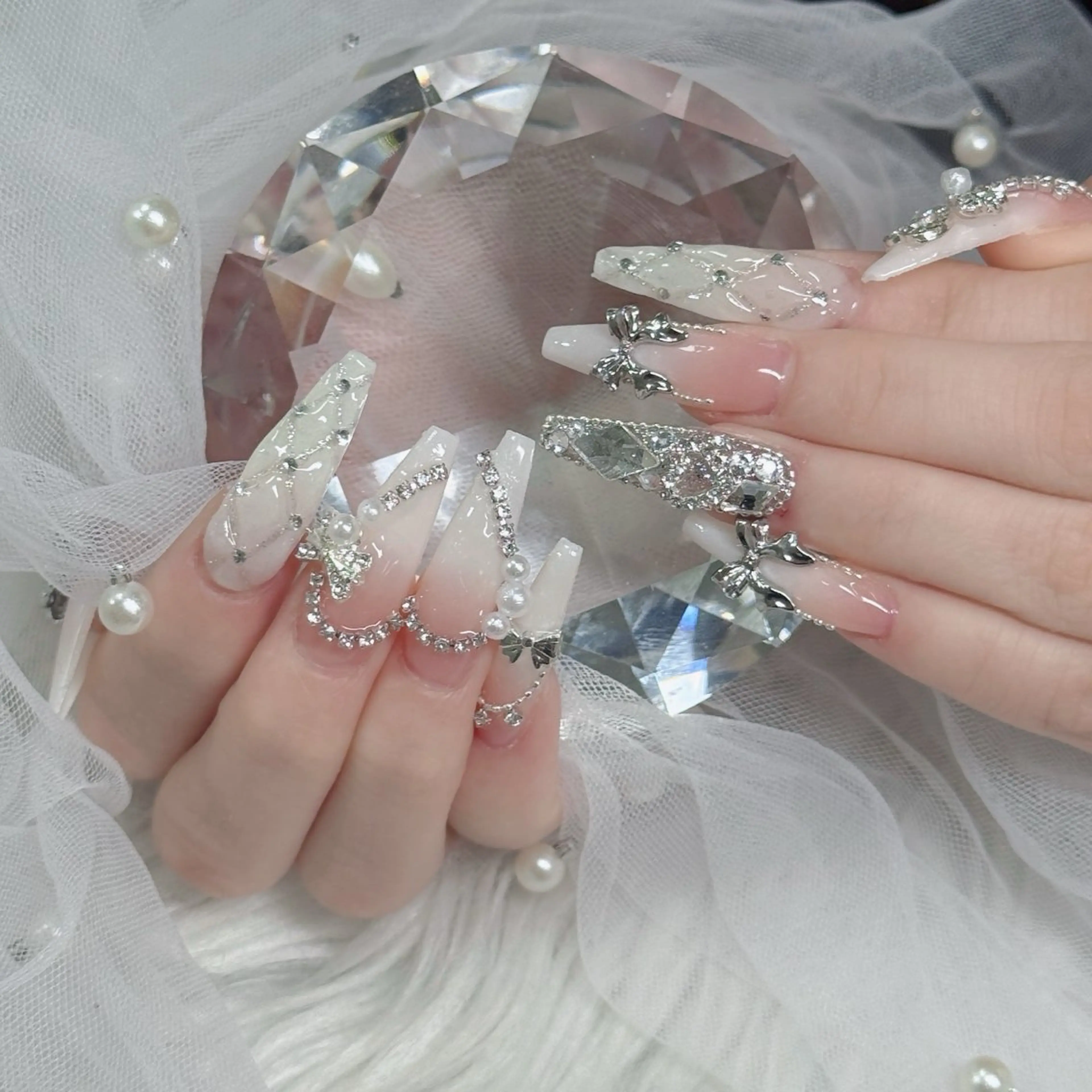 ネイル フットネイル フレンチネイル グラデーション 韓国ネイル ロングネイル ハンドネイル Hani Nail Salonのネイルデザイン