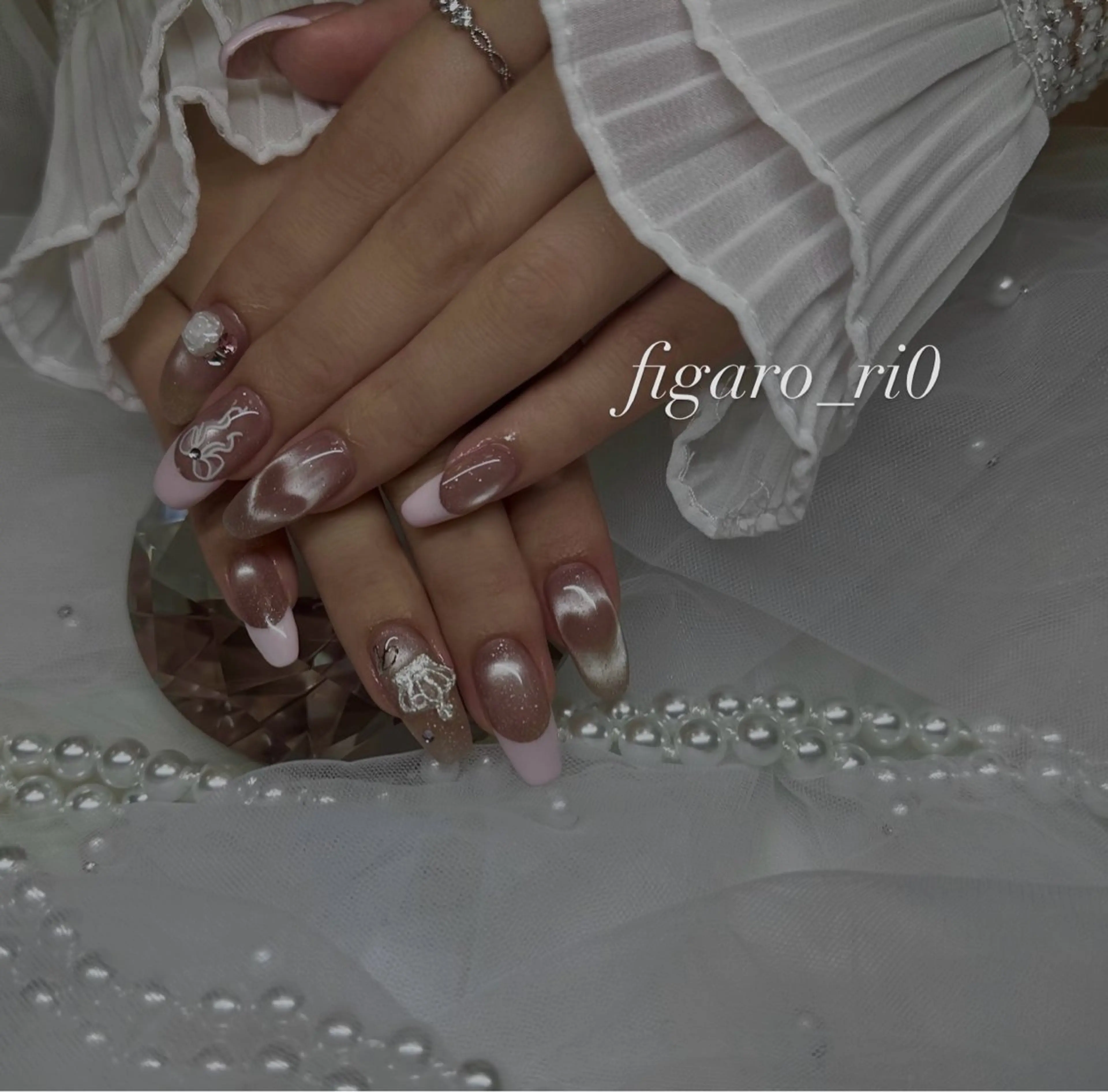 ネイル ガーリー 持ち込み Charme by figaro Rioのネイルデザイン