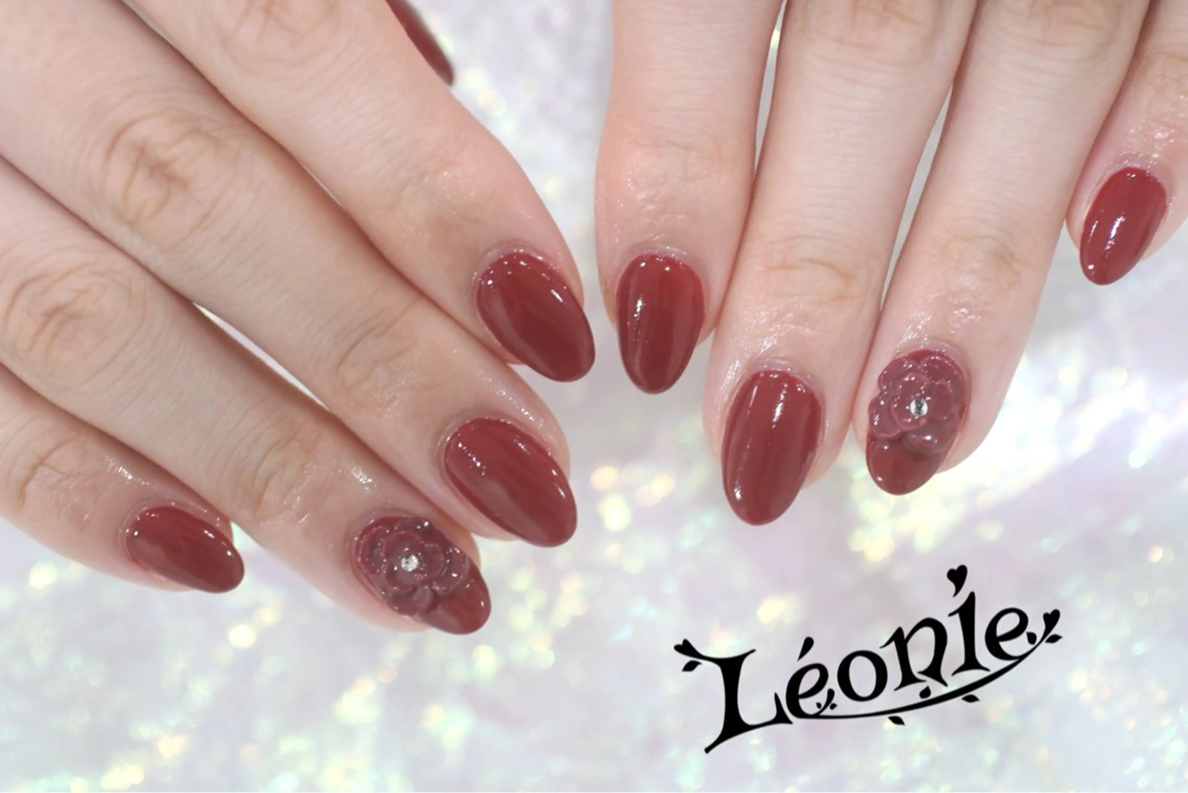 ネイル フラワーネイル ワンカラーネイル ハンドネイル Leonie やまざきのネイルデザイン