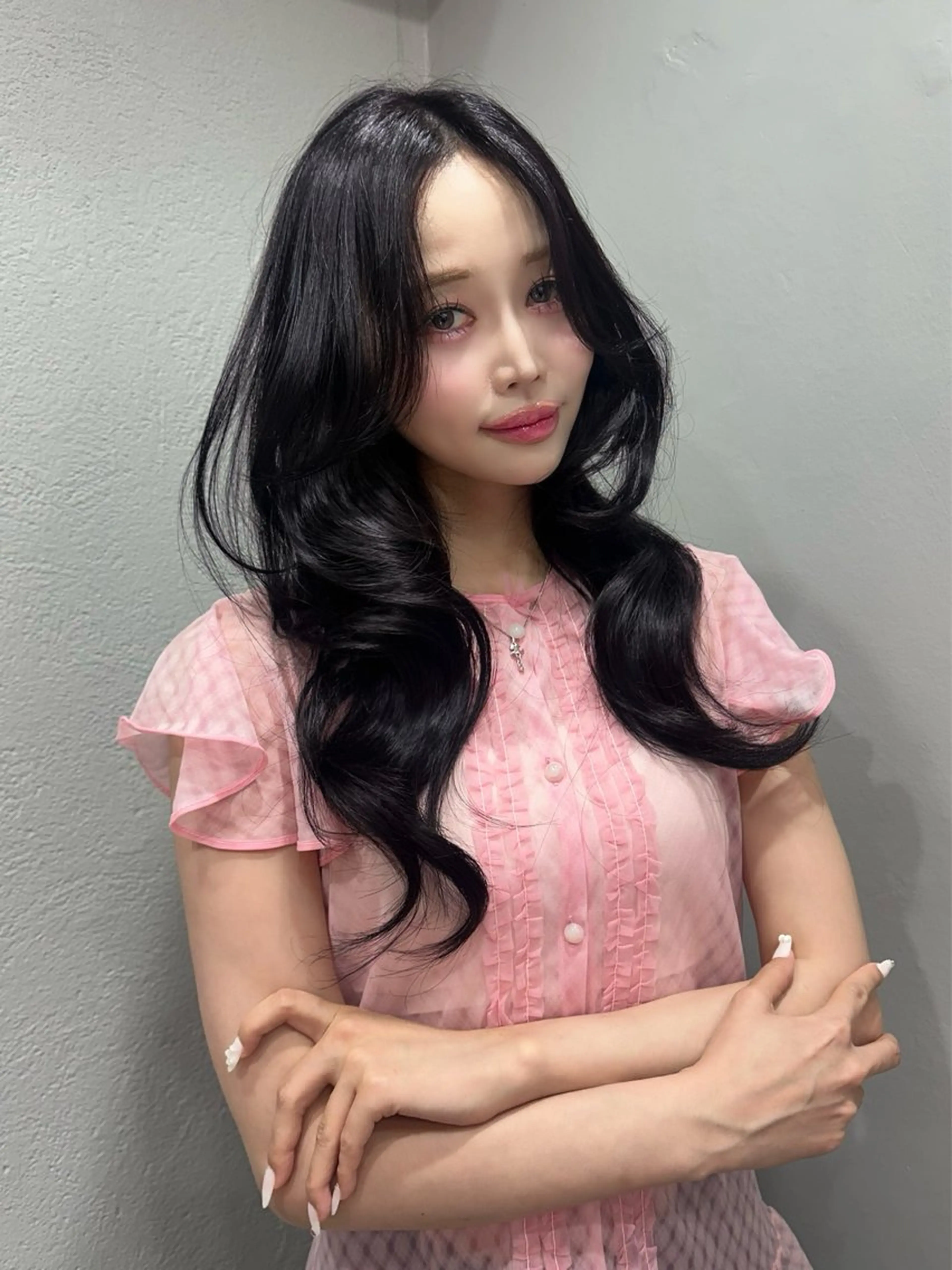ロング ヘアカラー トリートメント 𝑴𝑶𝑲𝑨渋谷 トレンド韓国ヘア🩷のヘアスタイル