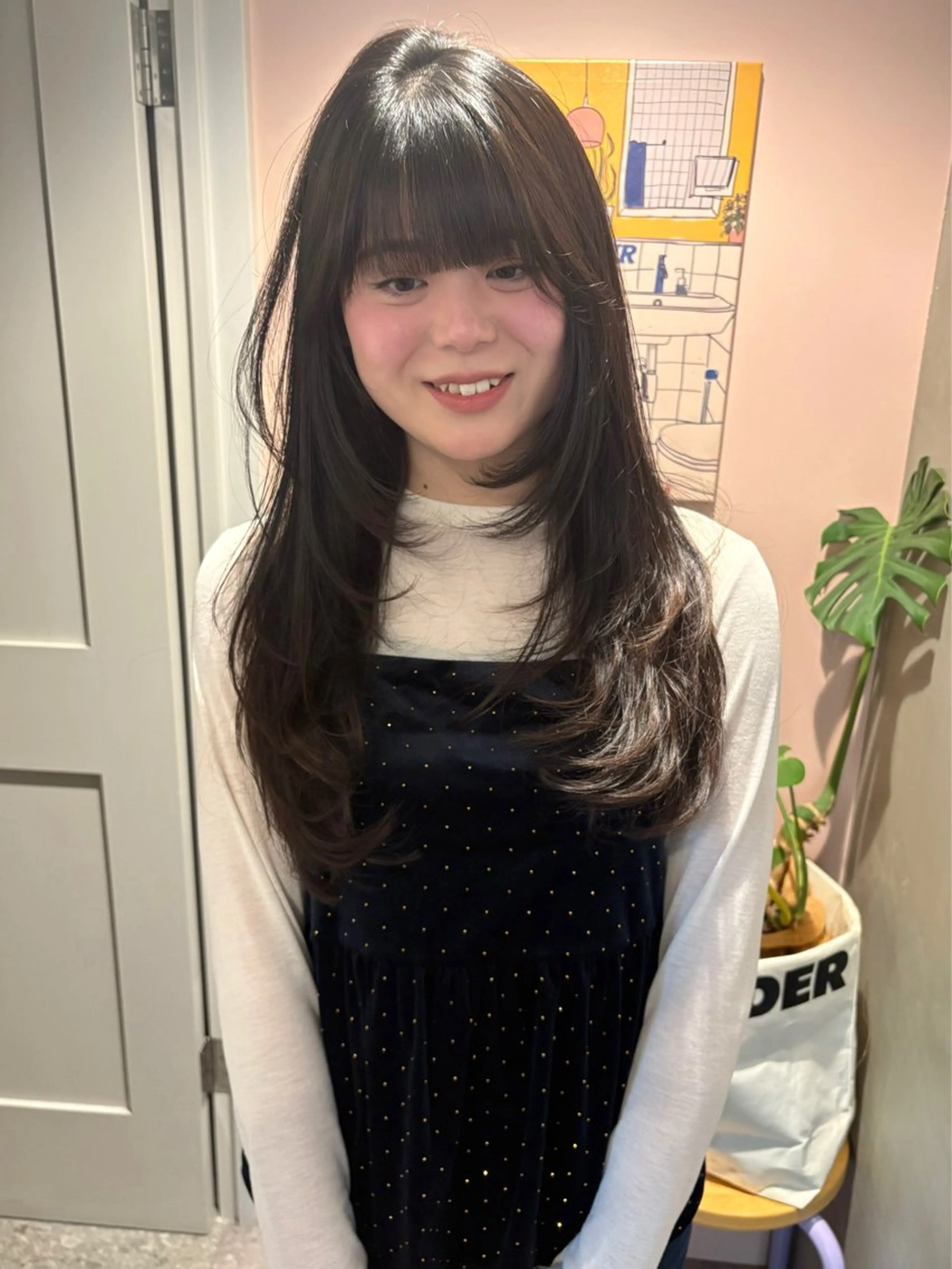 ロング ハッシュカット 韓国風ヘア レイヤーカット カット トリートメント 🫧umu.🫧韓国 /レイヤー/ハッシュのヘアスタイル