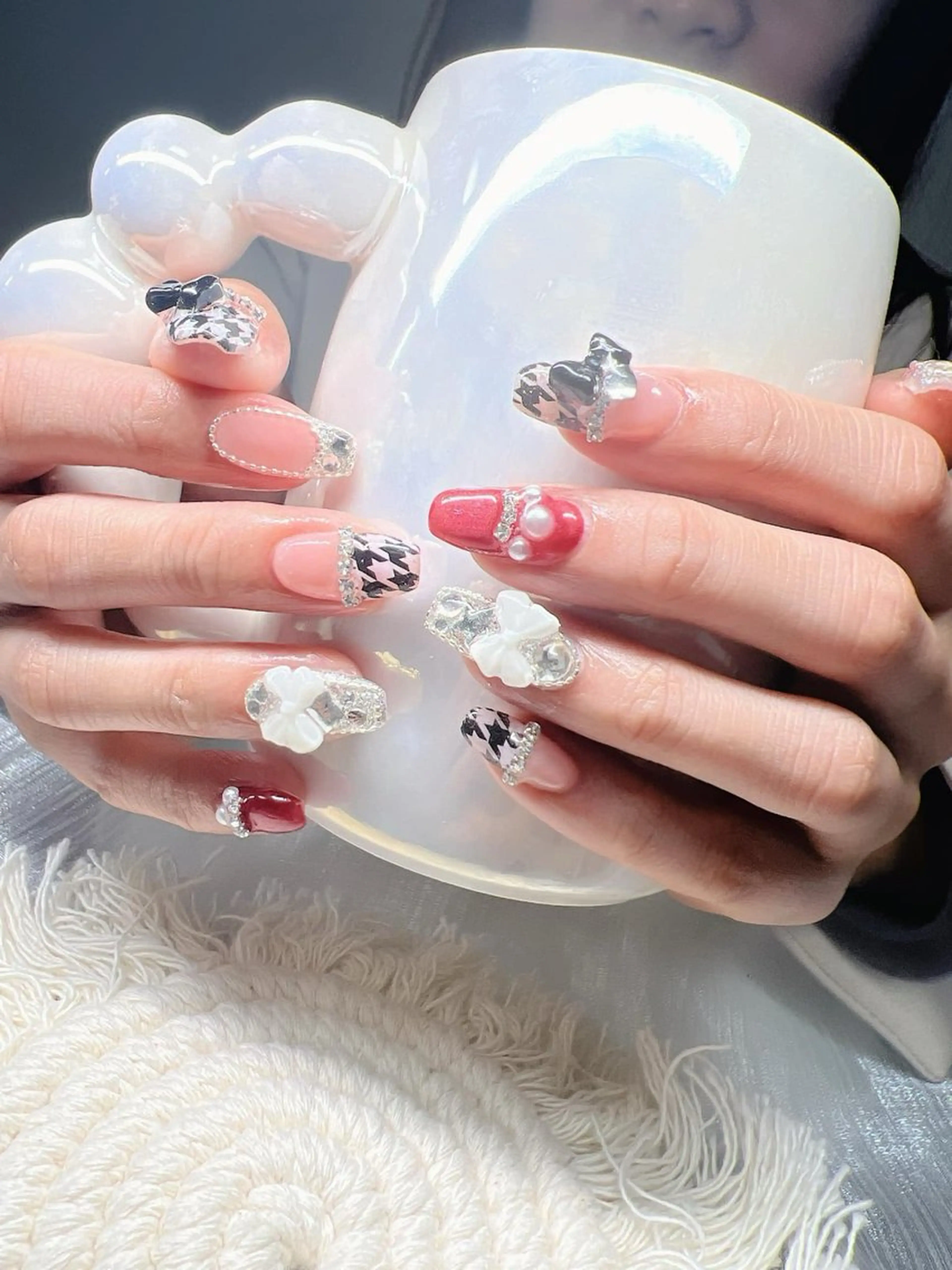 ネイル オーロラネイル チークネイル 長さ出し フットネイル フレンチネイル Lee Nails チップ長さだし専門店のネイルデザイン