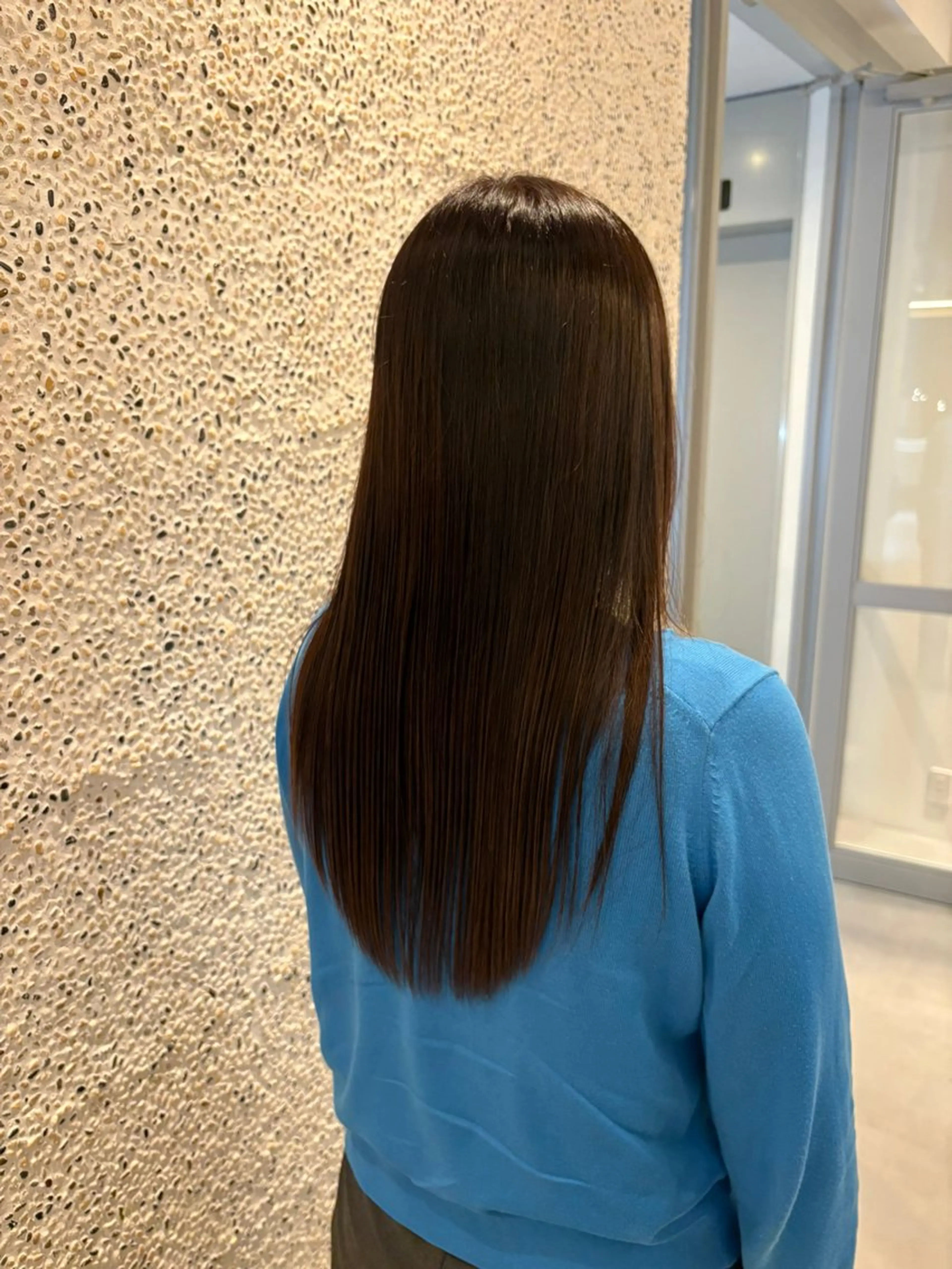 ロング カラー アッシュ アッシュブラウン ブラウンカラー ハイライトをしない 白髪ぼかし/北浜のヘアスタイル