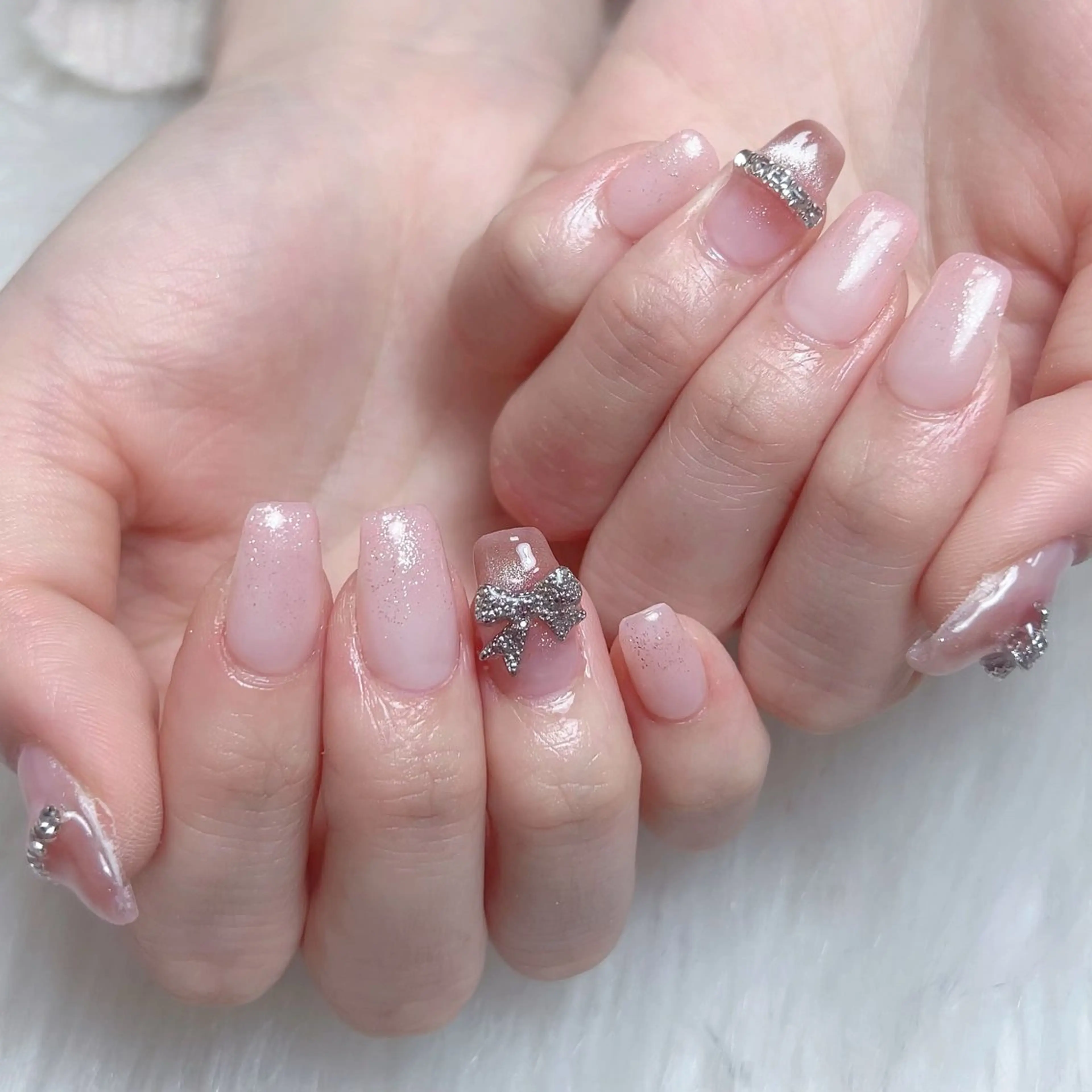 メンズ ネイル メンズ韓国風 アートネイル オーロラネイル ガーリー キラキラネイル ハンドネイル Nail salon 木にいるのネイルデザイン