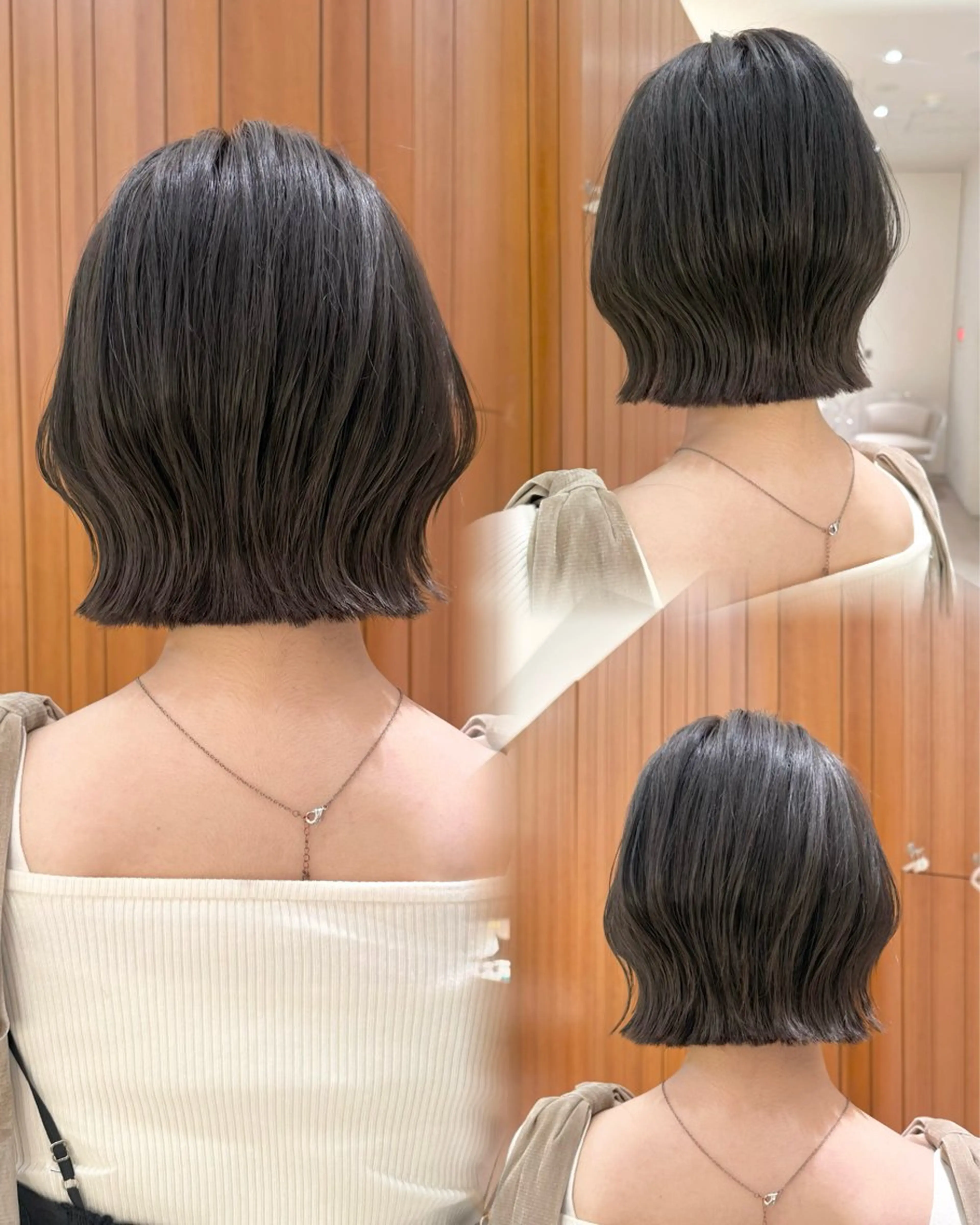 ミディアム 切りっぱなしボブ ショートボブ ボブレイヤー ボブ くびれヘア カット トリートメント 田中航平/渋谷ボブ/ レイヤーボブのヘアスタイル