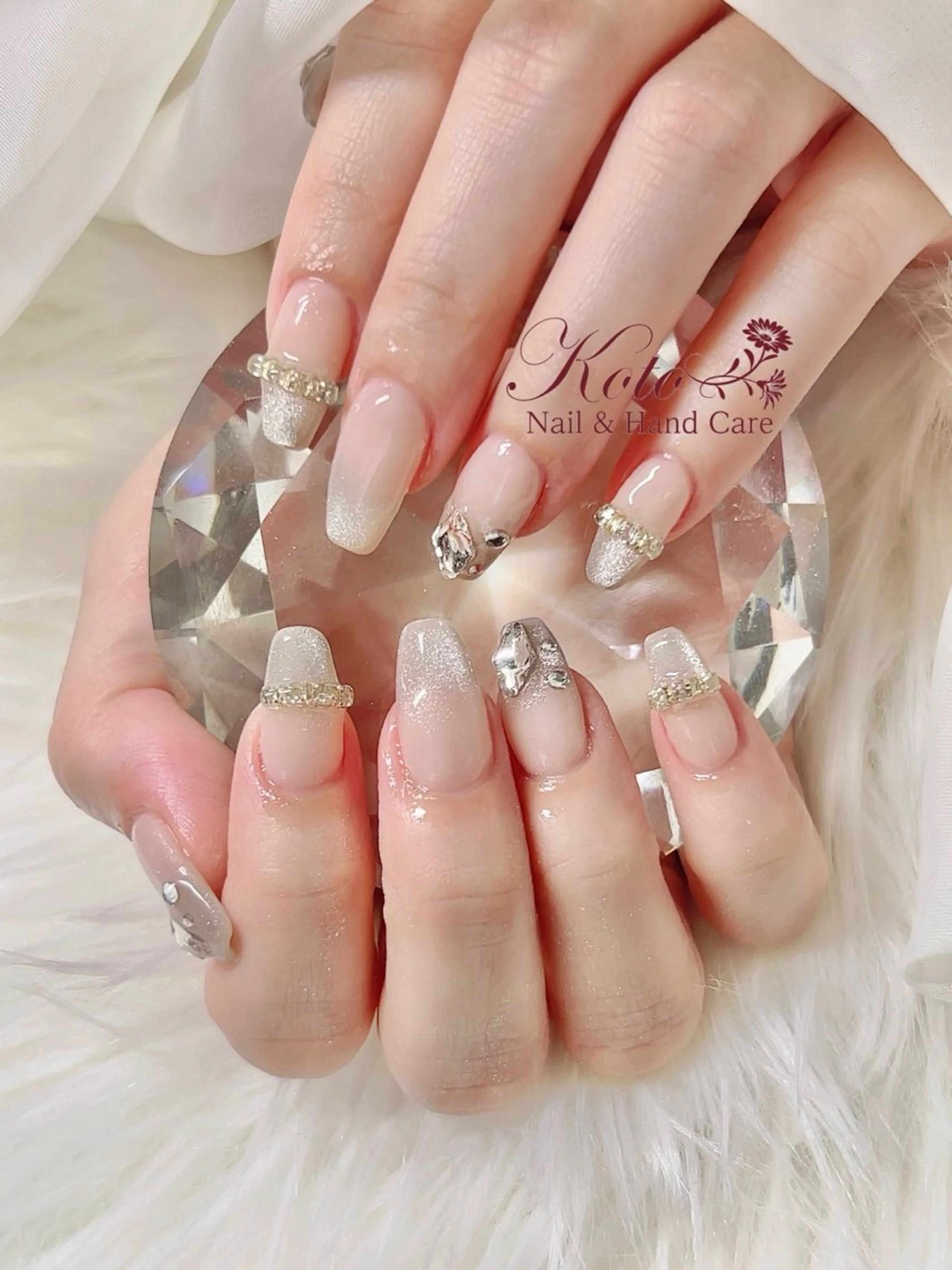 ネイル 長さ出し フレンチネイル ジェルネイル マグネットネイル マグネットフレンチ ハンドネイル Nail Salon KOTOのネイルデザイン