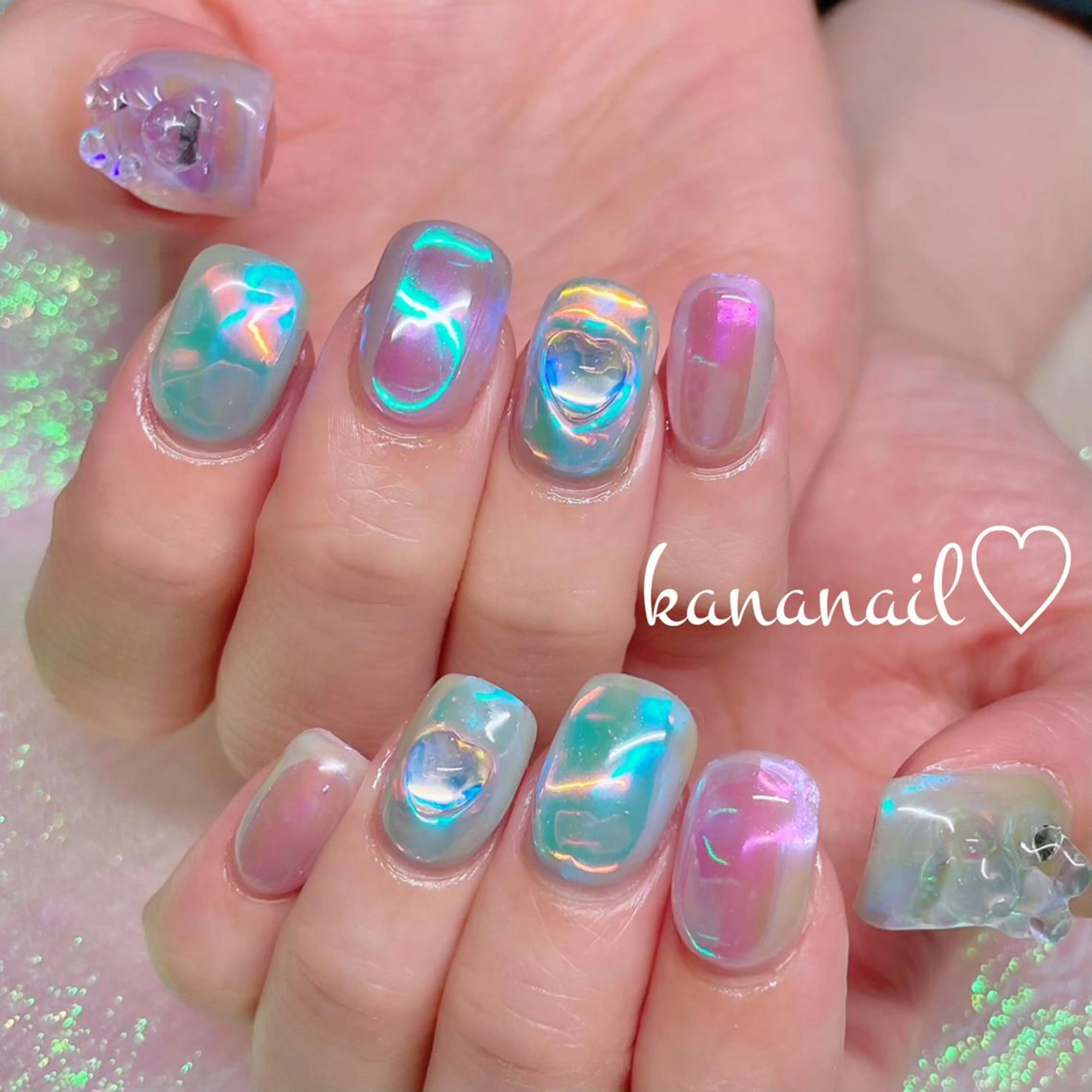ネイル 氷ネイル・うるうるネイル kananail ♡のネイルデザイン
