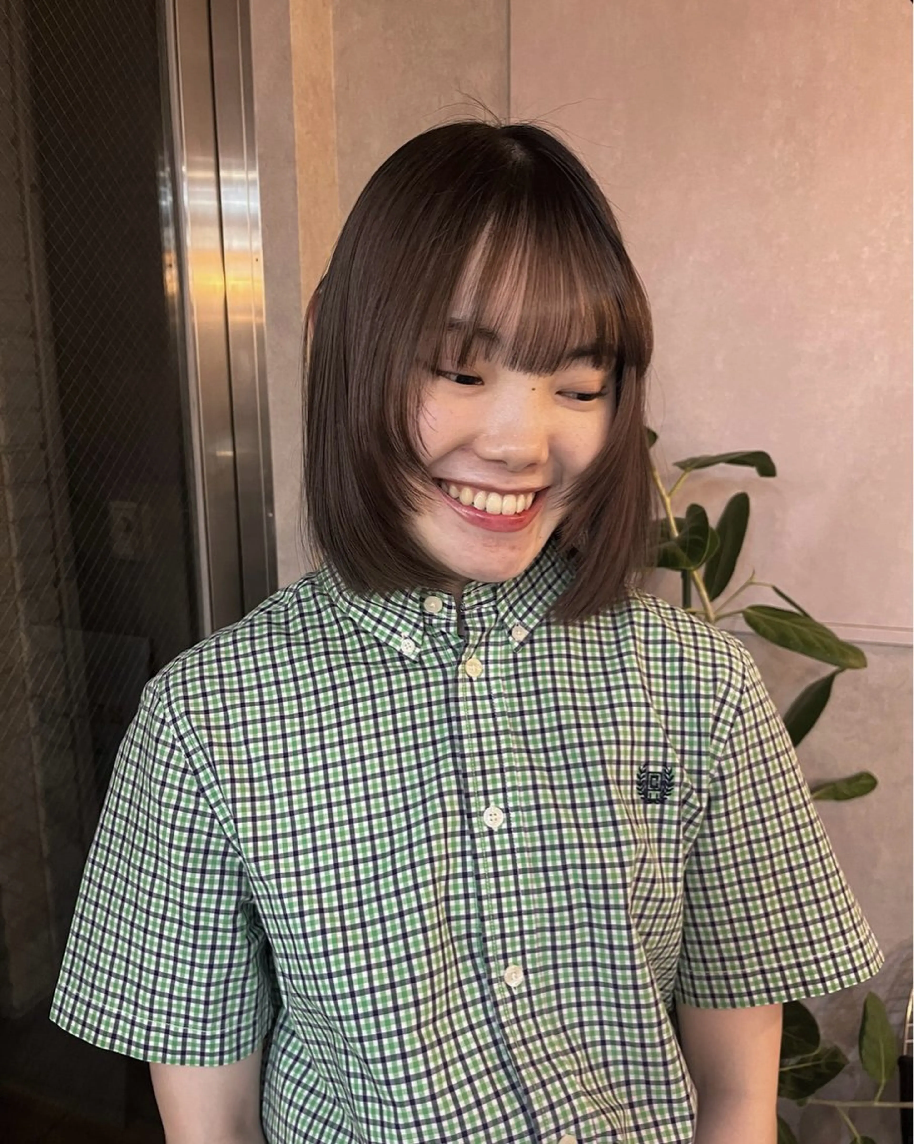 ミディアム 顔まわりレイヤー 髪質改善 レイヤーカット トリートメント みほ/髪質改善/ モード/ニュアンスのヘアスタイル