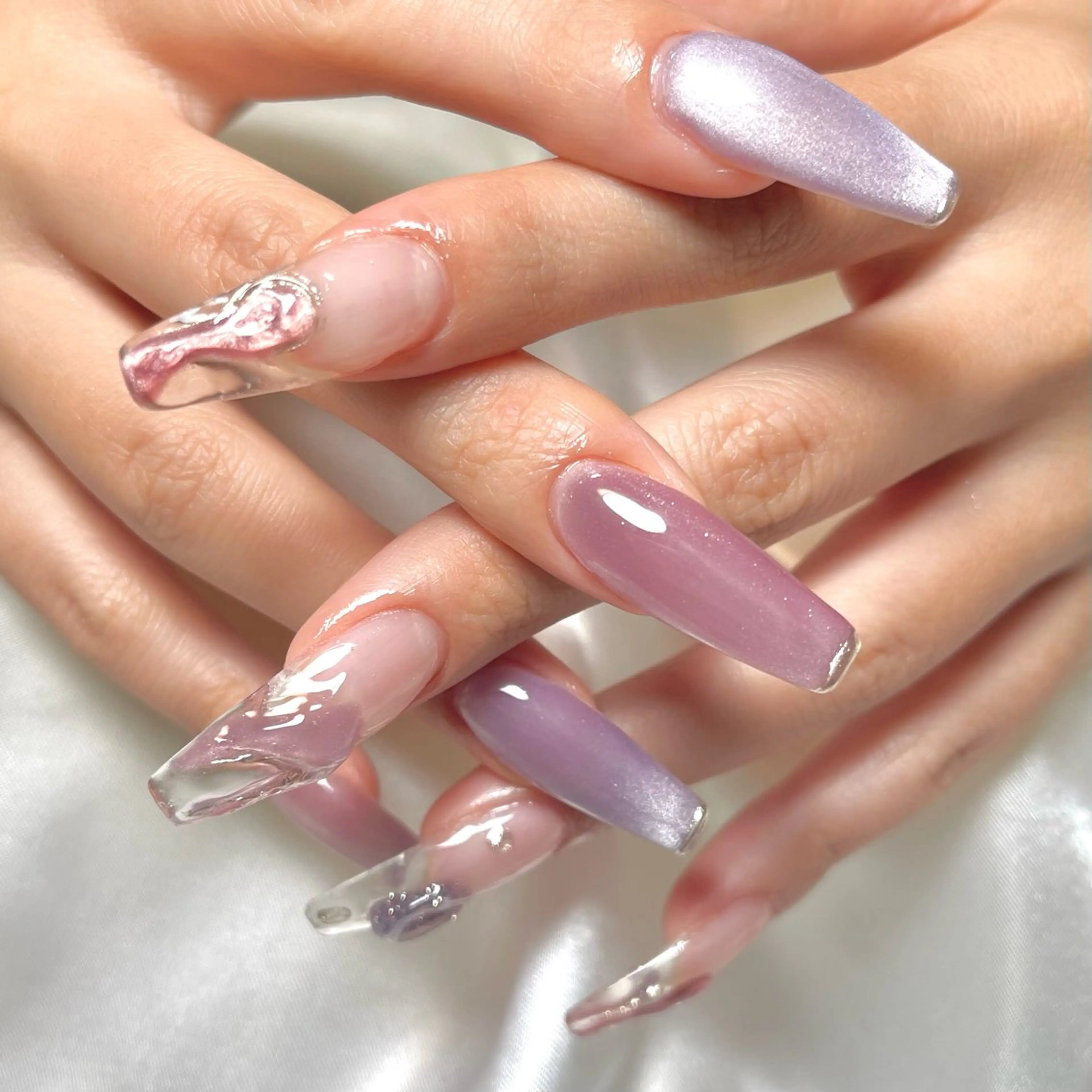 ネイル 氷ネイル・うるうるネイル マグネットネイル COCO NAILのネイルデザイン