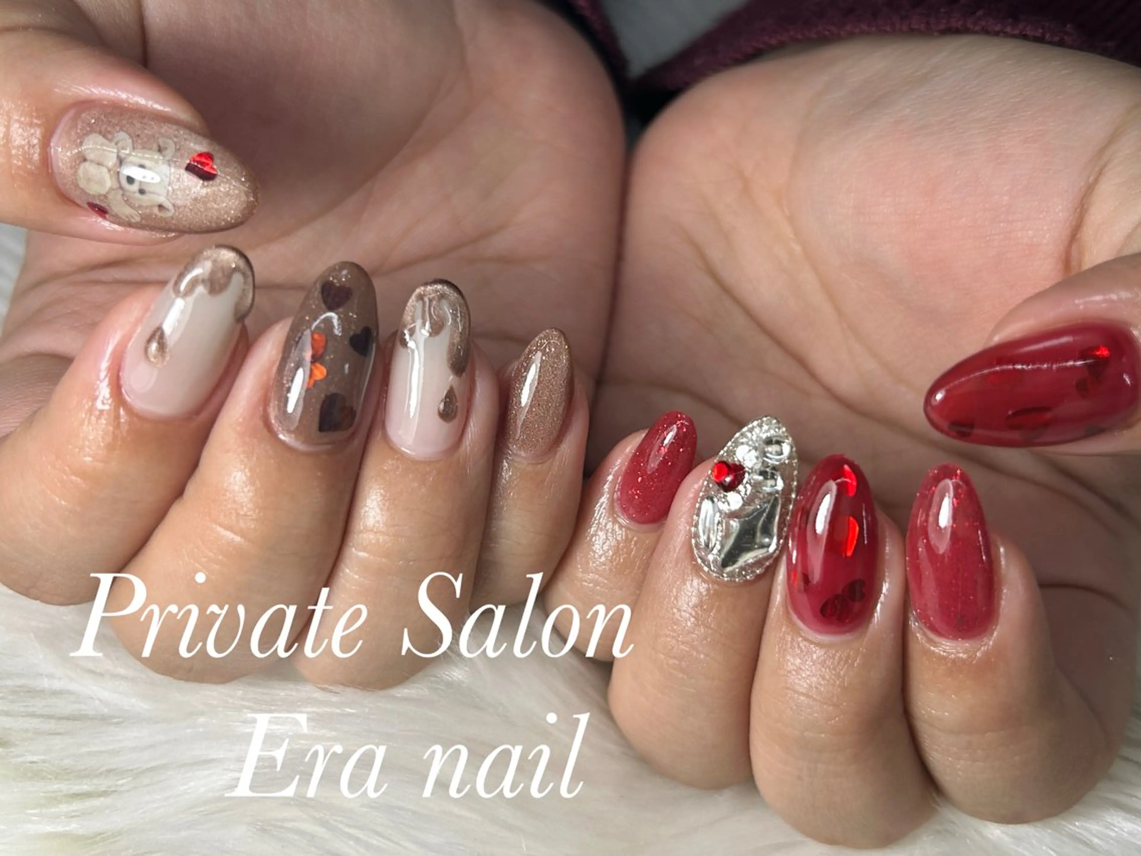 ネイル バレンタイン ハンドネイル Era nailのネイルデザイン