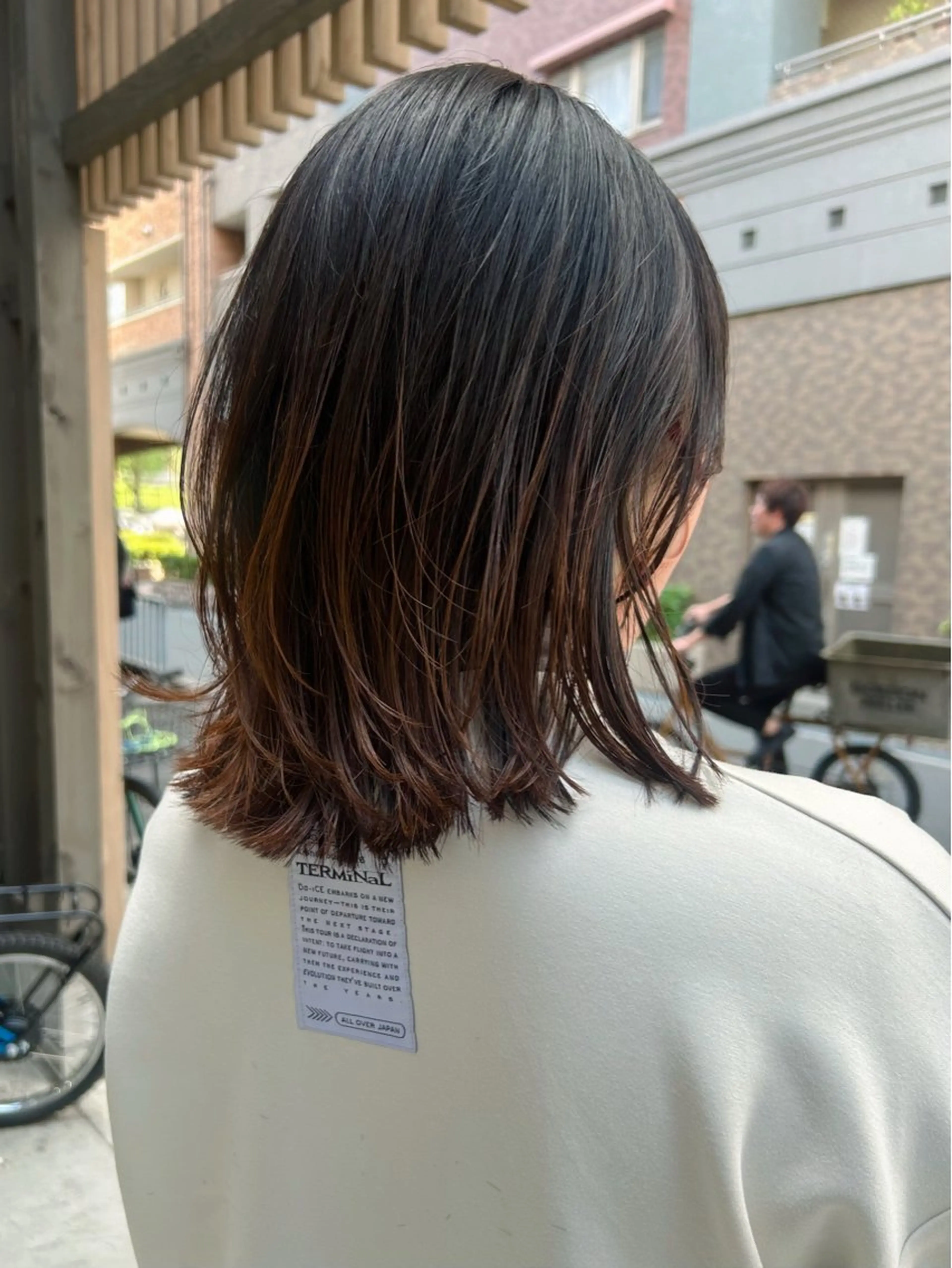 ミディアム 江坂/レイヤー/ボブ nacaのヘアスタイル