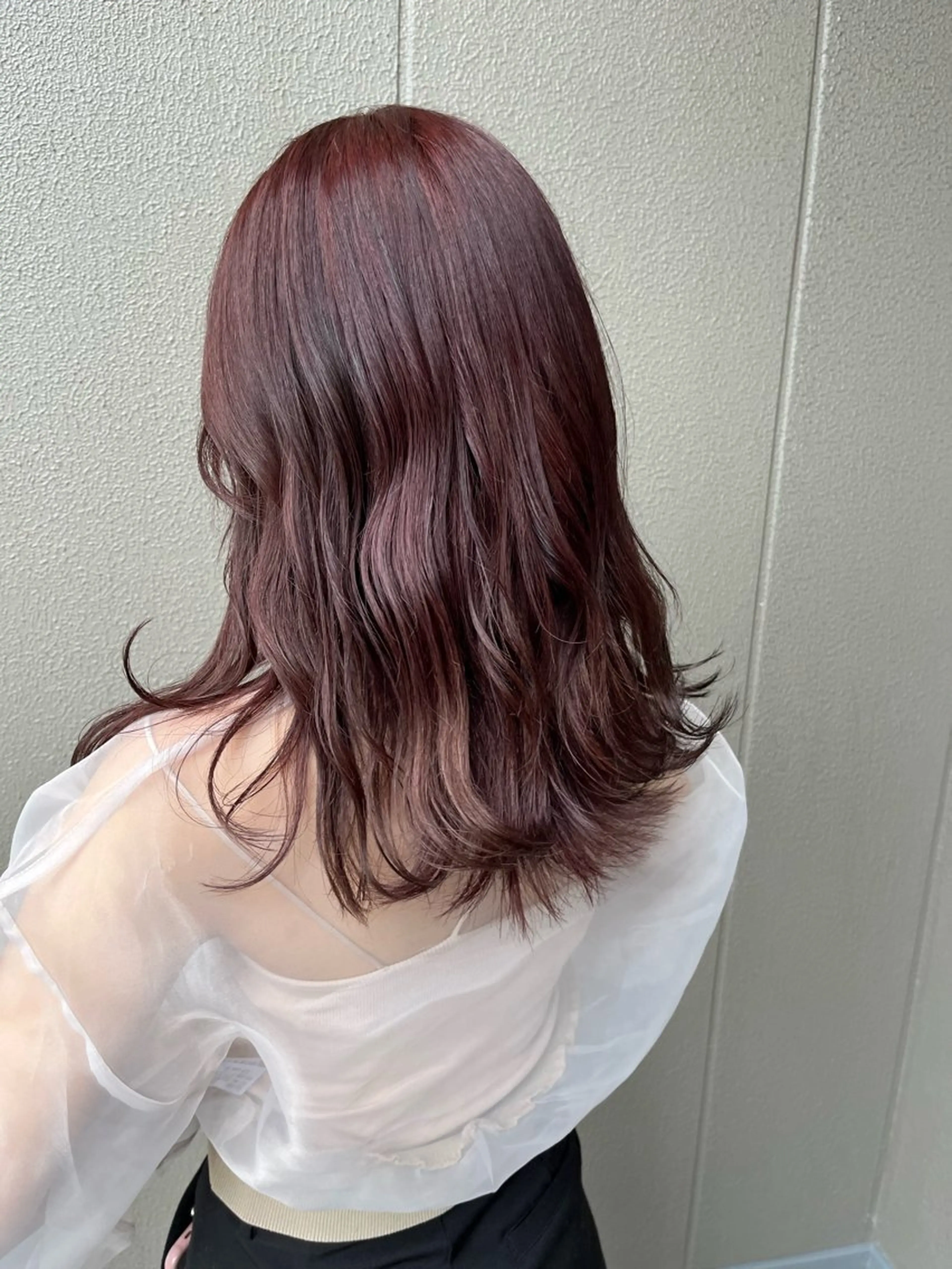 セミロング ブリーチなしカラー /ベージュカラーのヘアスタイル