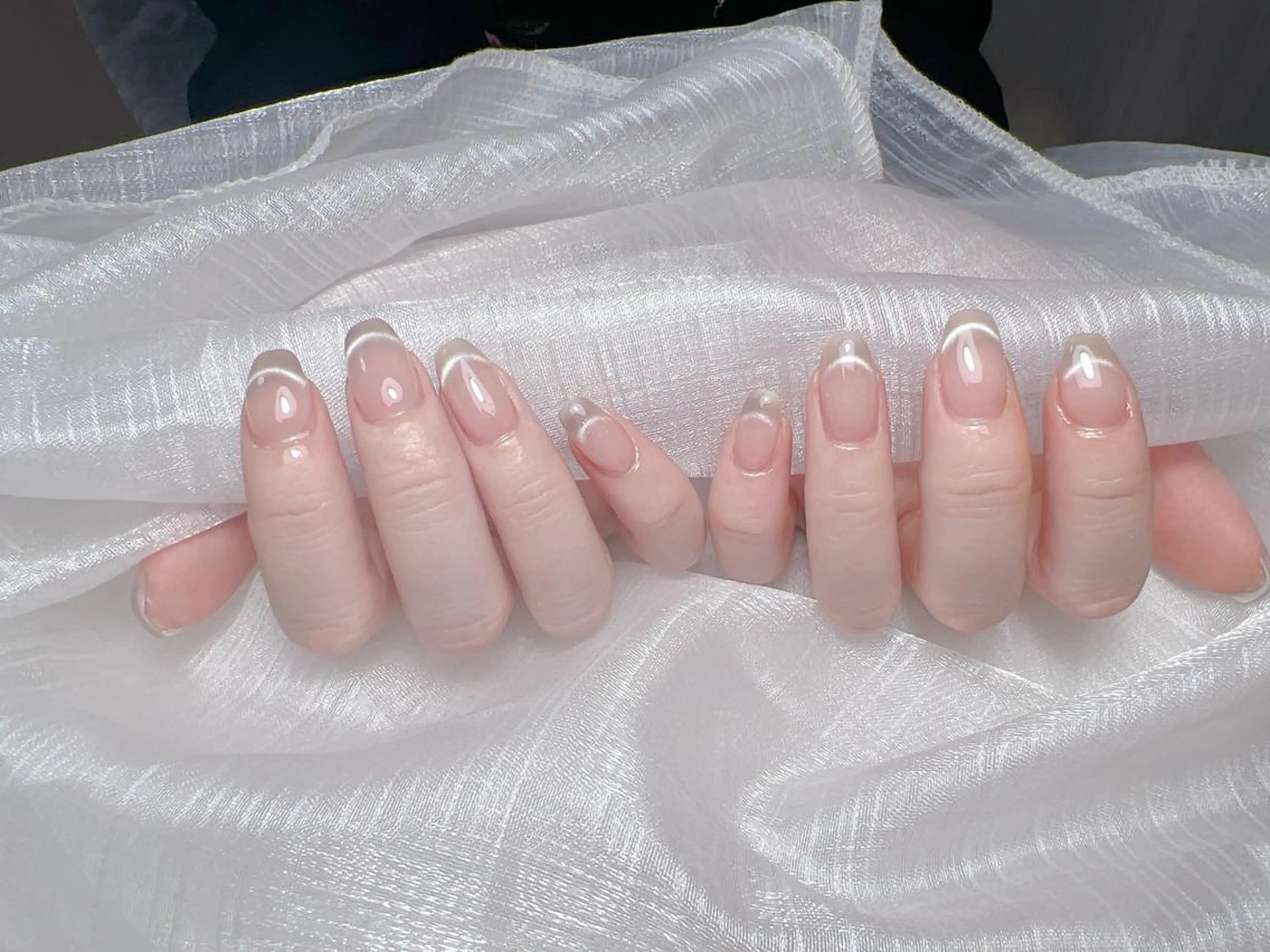 Hand【自爪】💅ハンド◆マグネットグラデーションフレンチ★付け替えオフ全部無料ケア込み　¥4580の写真