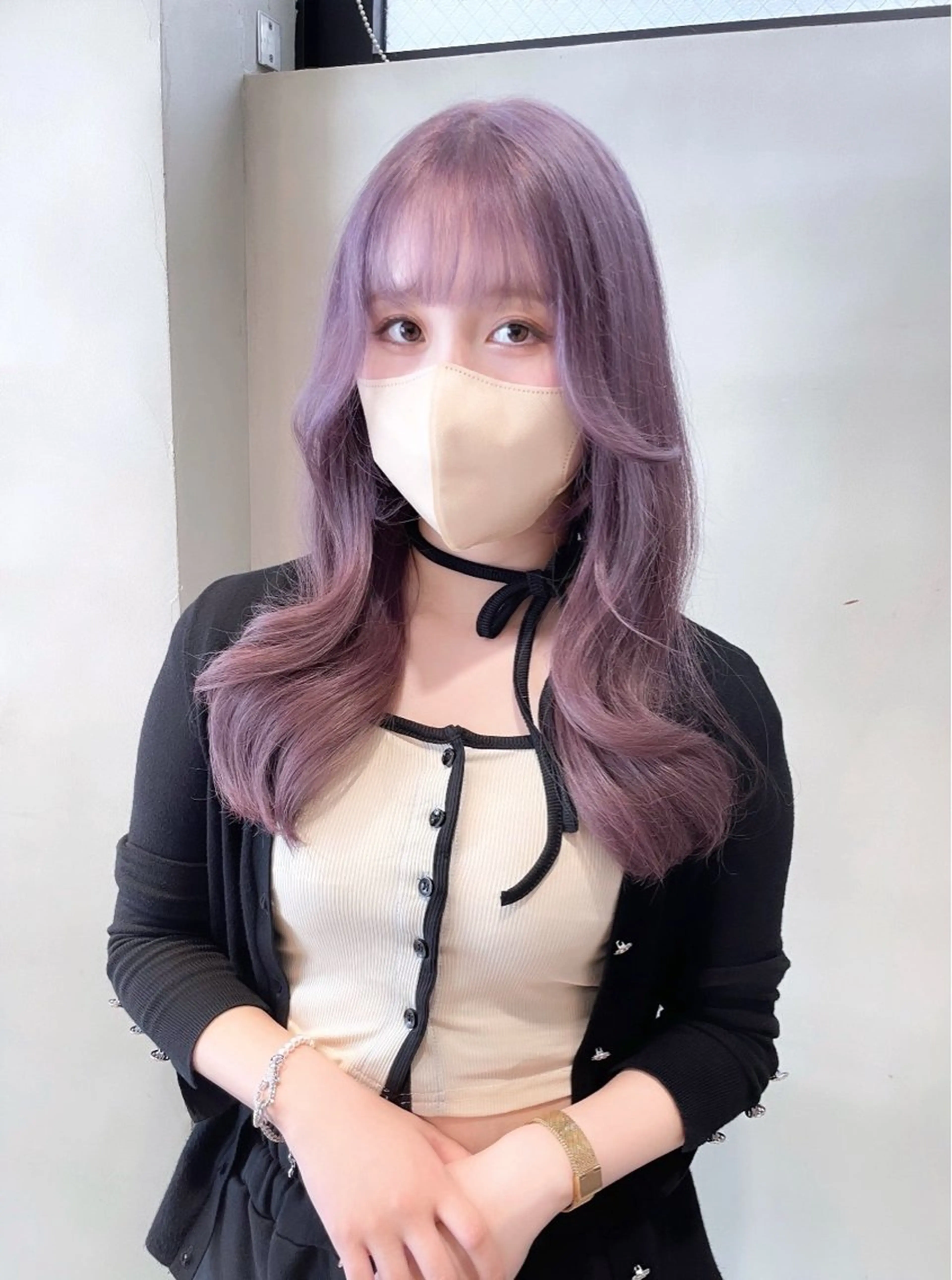 セミロング カラー カット ヘアカラー ワンホン/韓国ヘア 🤍amiのヘアスタイル