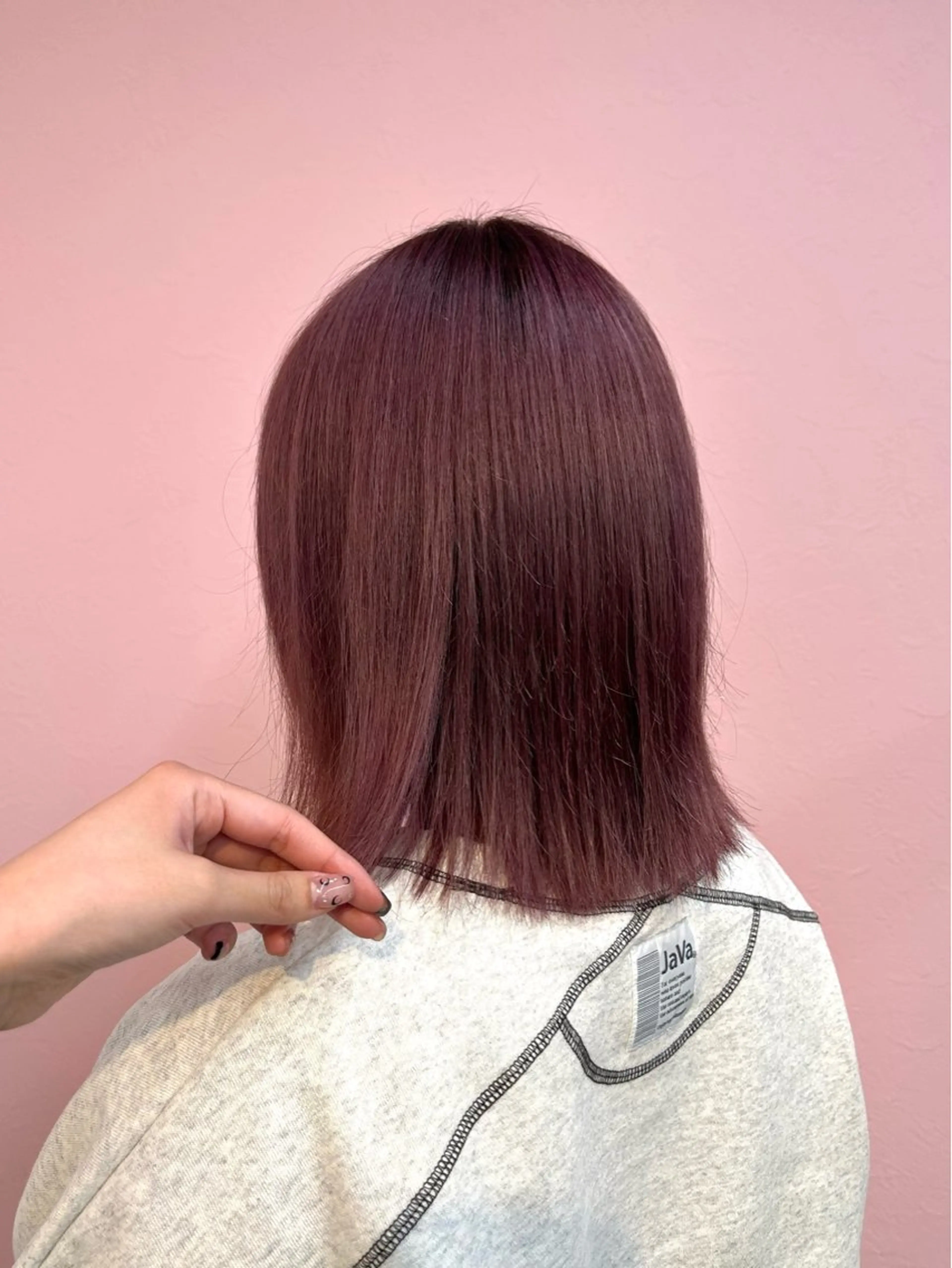 ミディアム カラー 縮毛矯正 ヘアカラー トリートメント suehiro yunaのヘアスタイル