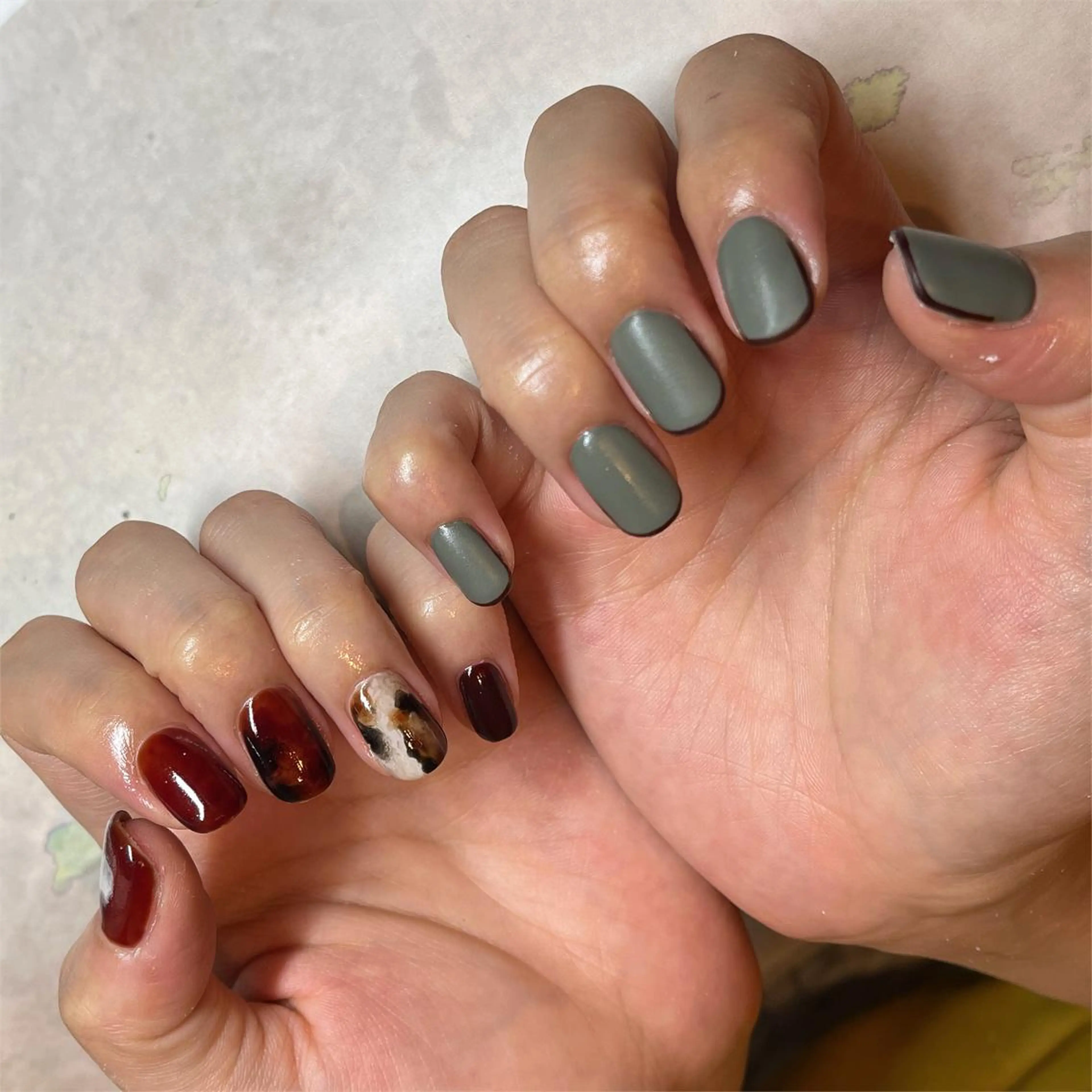 ネイル ブラウン マットネイル フリーランス¨̮⃝ ネイリストOKADAのネイルデザイン