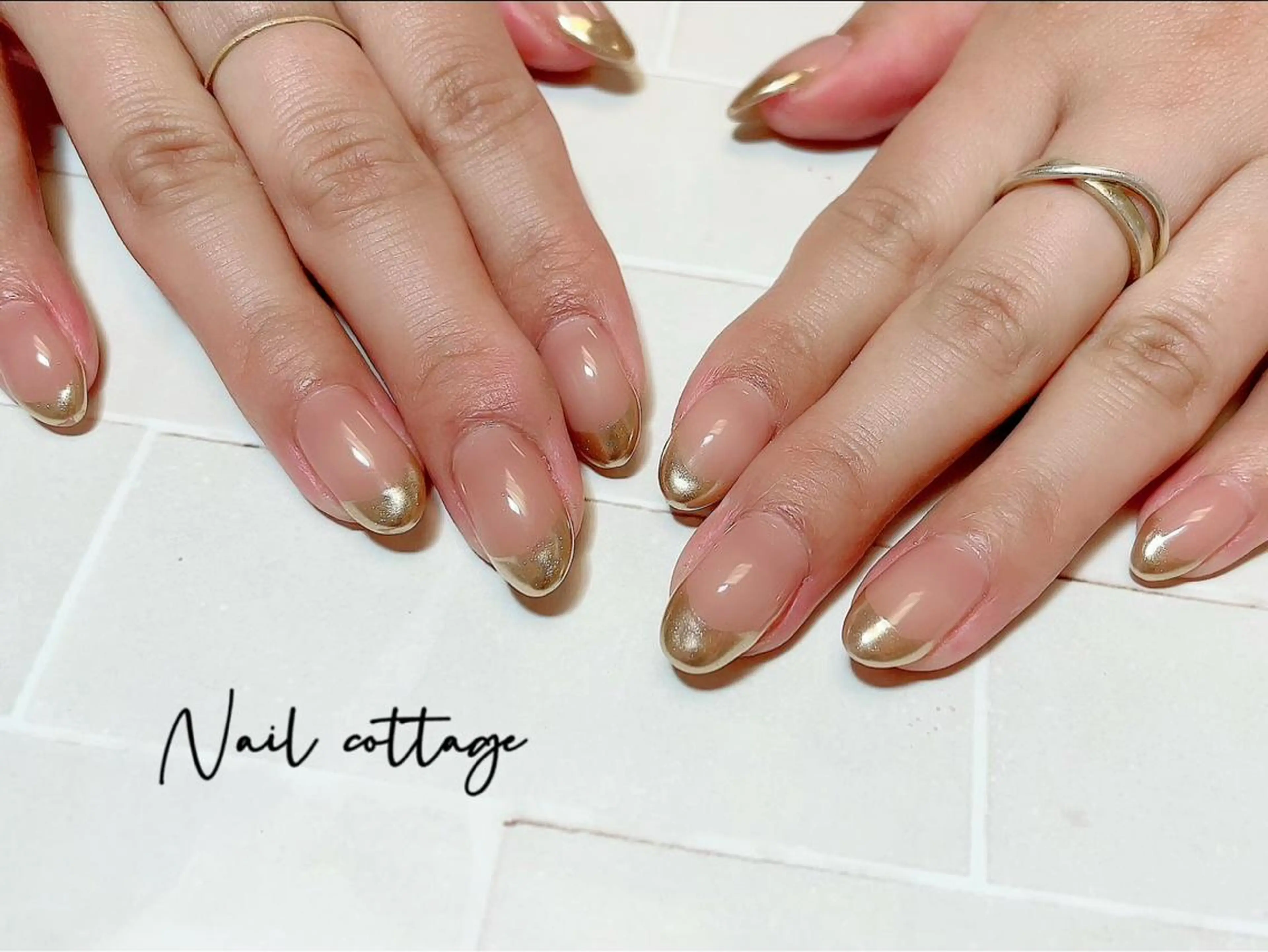 ネイル フレンチネイル ミラーネイル Nail cottageのネイルデザイン