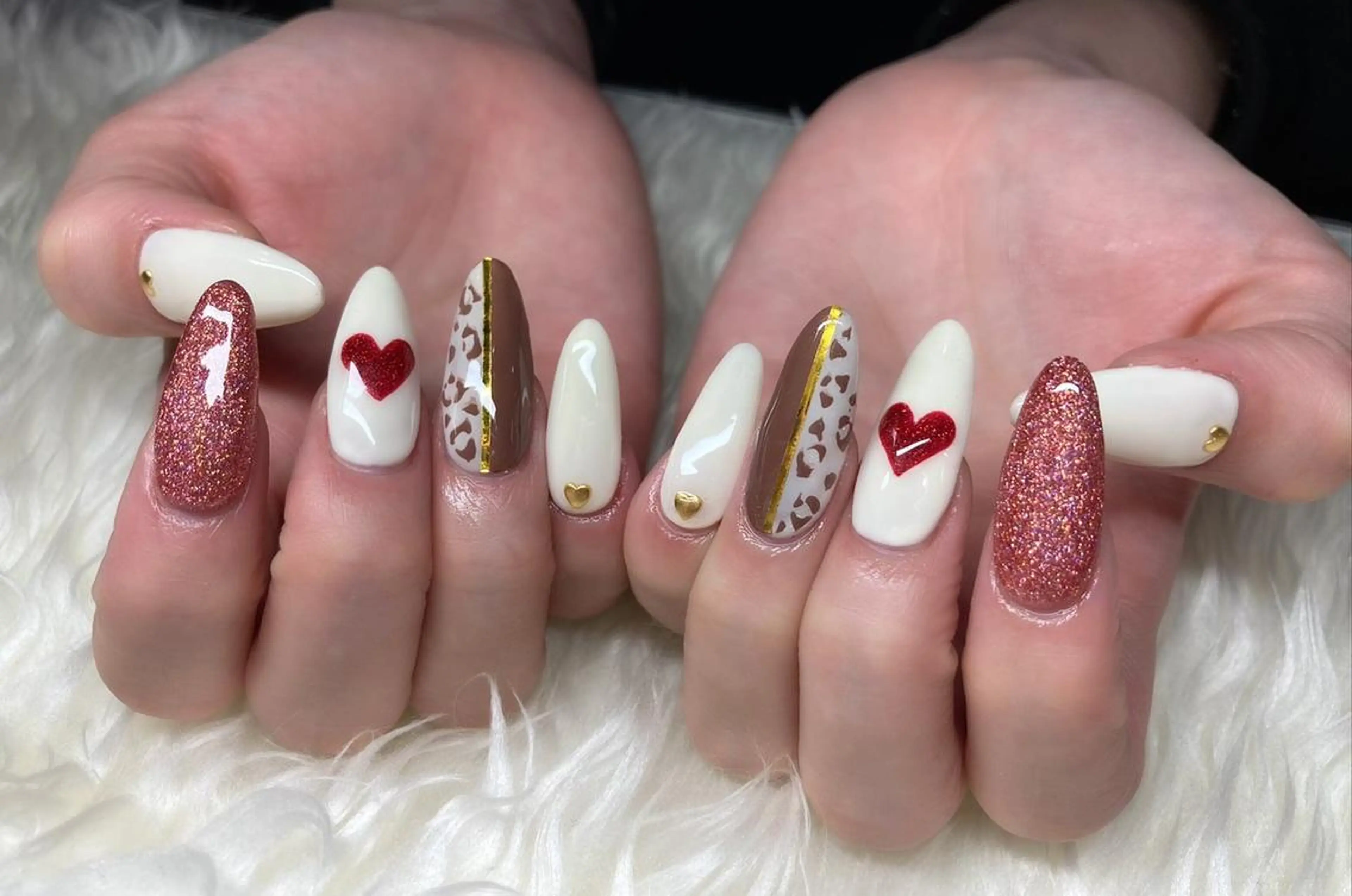ネイル アニマル柄 ジェルネイル パラジェル スカルプネイル バレンタイン ハンドネイル Nail&eye Belire 新宿のネイルデザイン