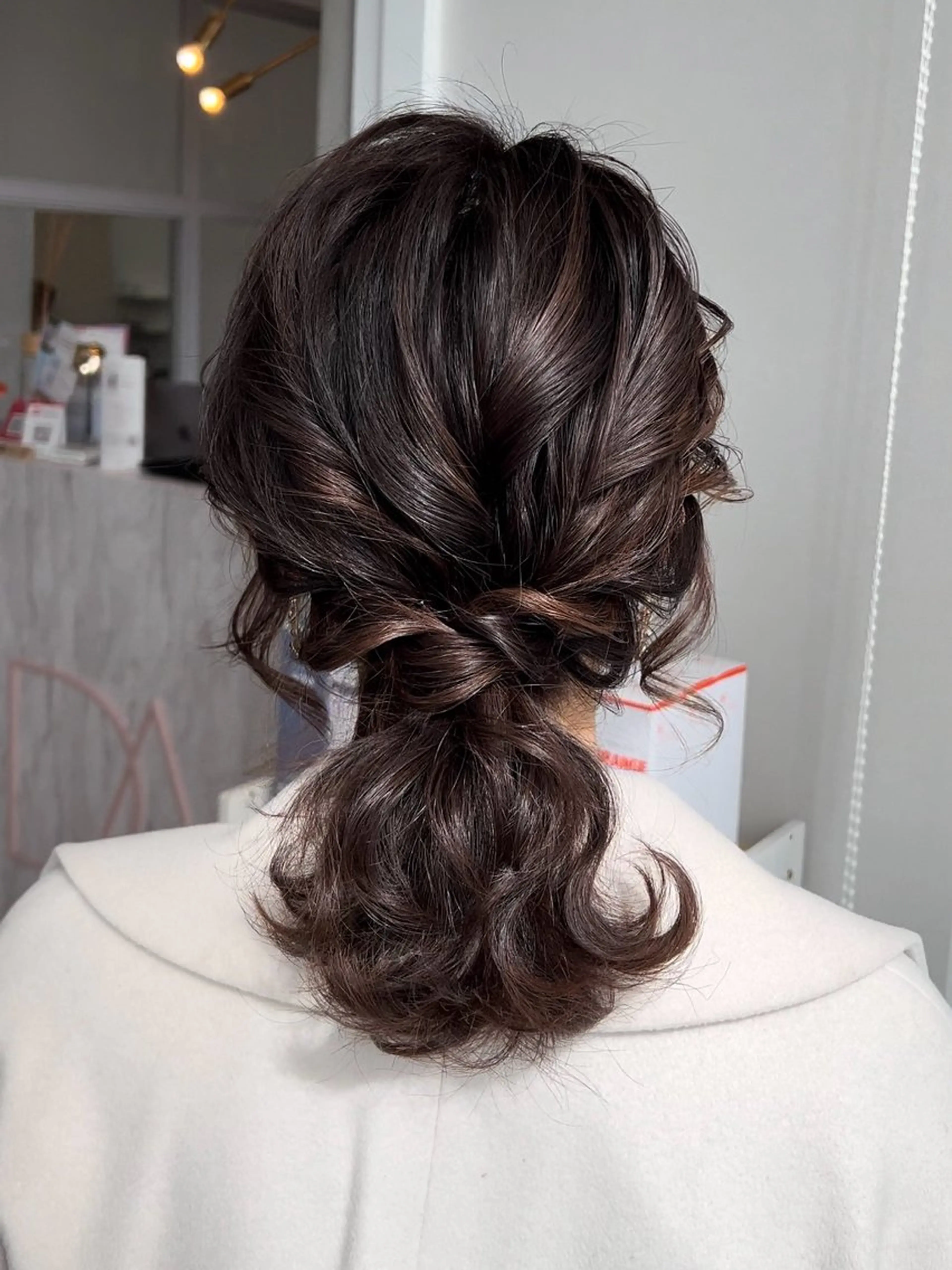 ミディアム カラー ヘアアレンジ ポニーテール ヘアセット ✨カチモリ✨レイヤー 韓国ヘア🇰🇷ゆいのヘアスタイル