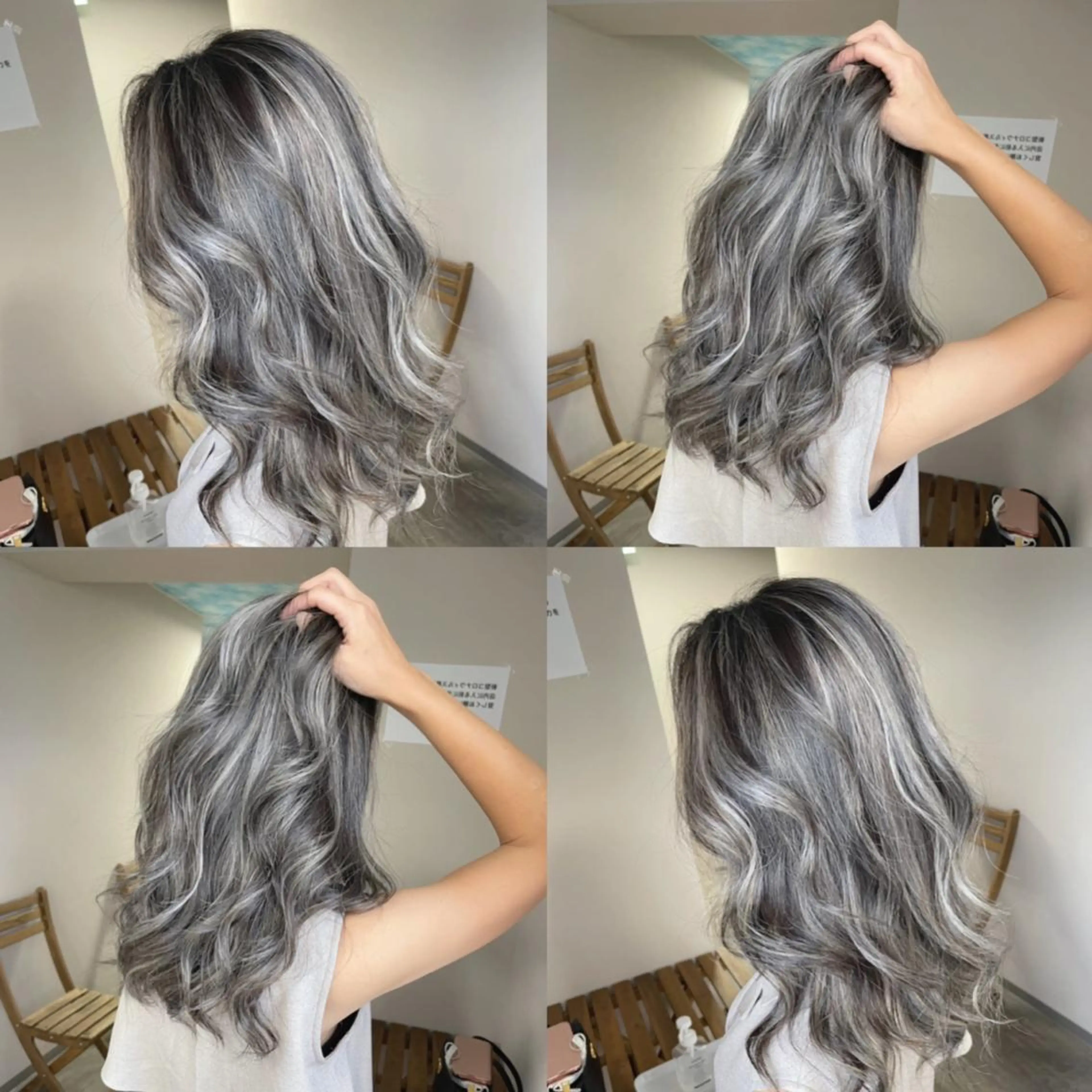 セミロング カラー グレージュ ヘアカラー PARK by CREAM所属・松井那津子 /ハイライトブリーチのヘアスタイル