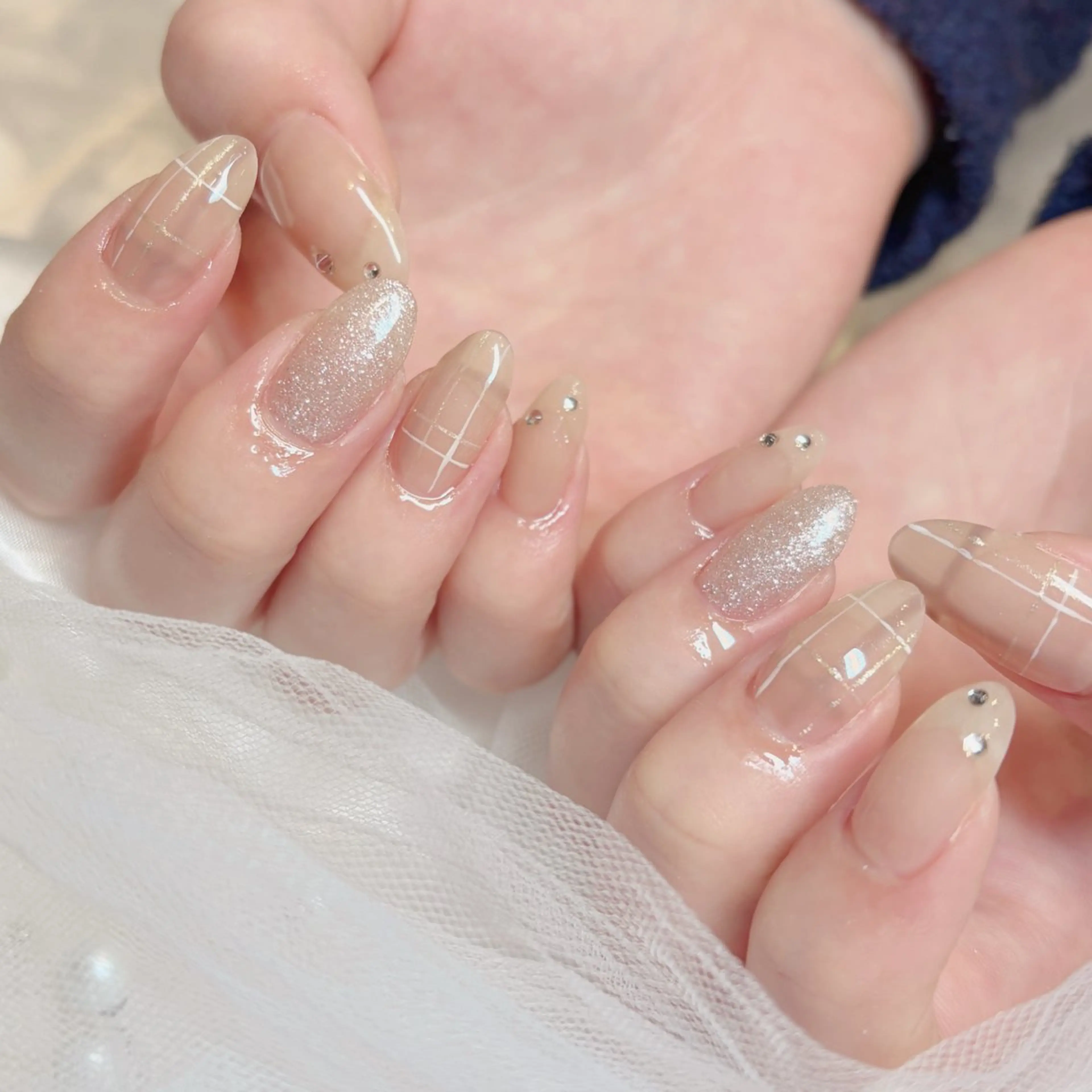 ネイル ジェルネイル ラメ(グリッター) オフィスネイル パラジェル シンプルネイル ハンドネイル aitas | nanamiのネイルデザイン