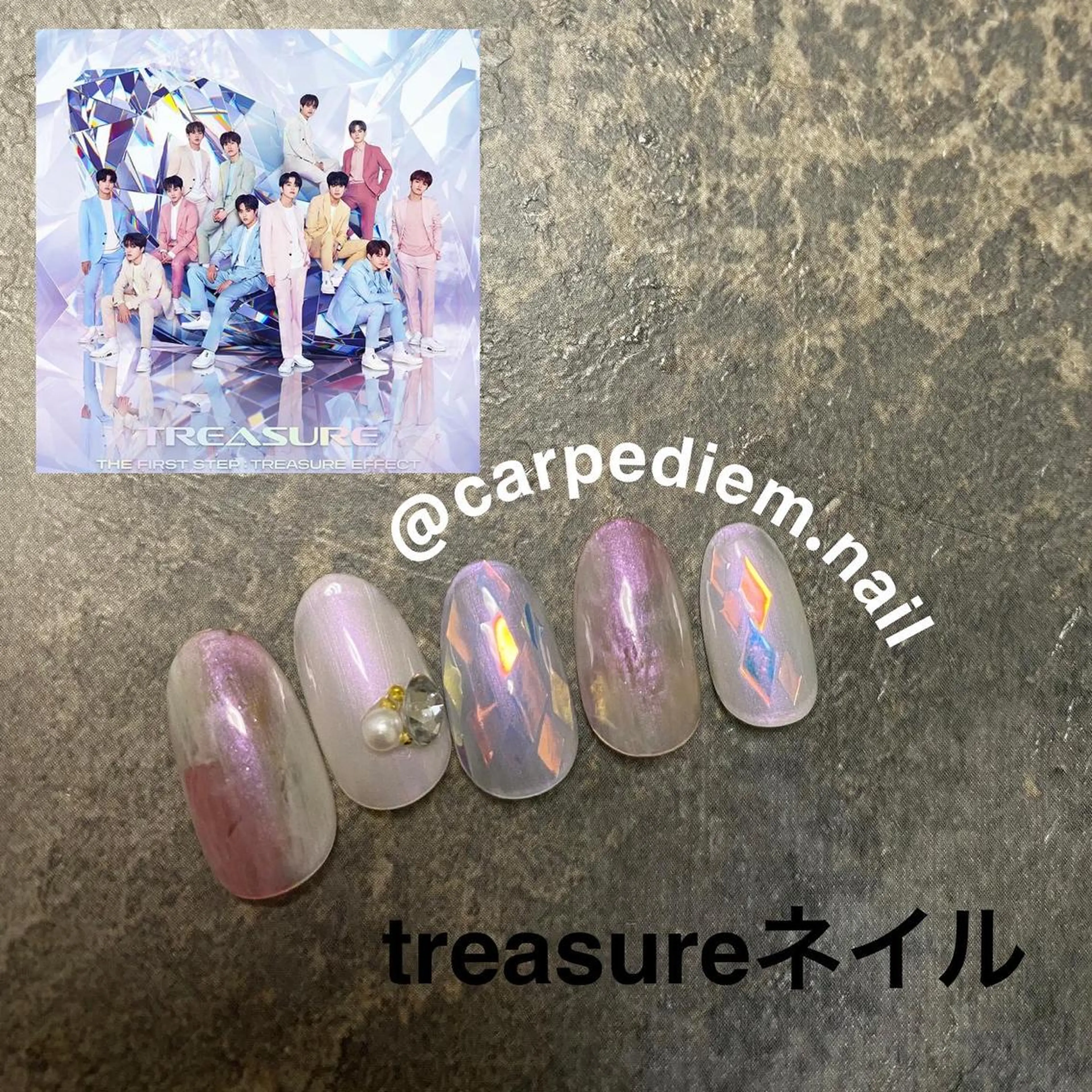 ネイル アートネイル グリーン 韓国ネイル ニュアンスネイル 冬ネイル 城東区ネイルサロン carpediemのネイルデザイン