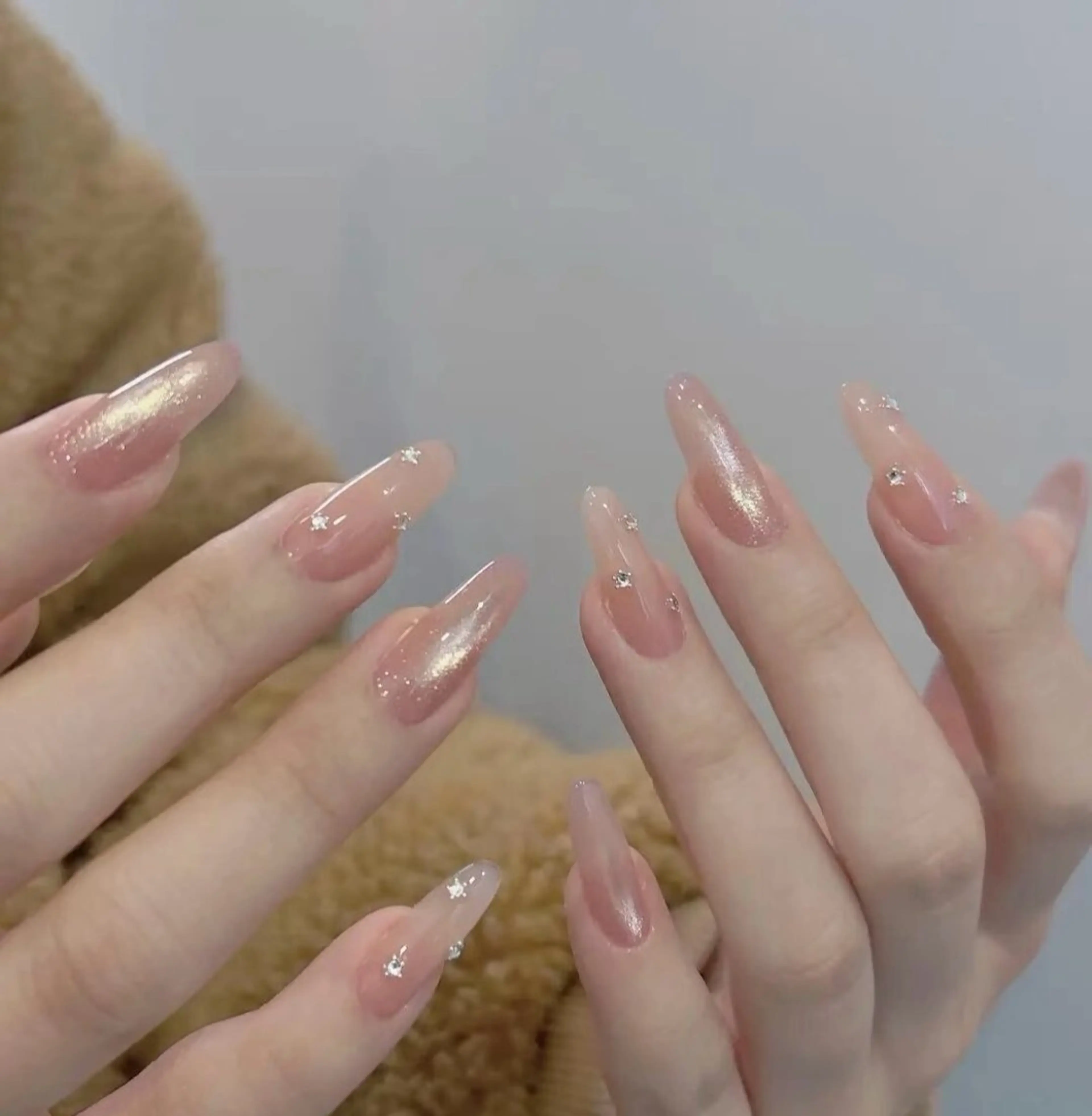 ネイル チークネイル 長さ出し フレンチネイル ガーリー 韓国ネイル sun nail池袋 モデル募集のネイルデザイン