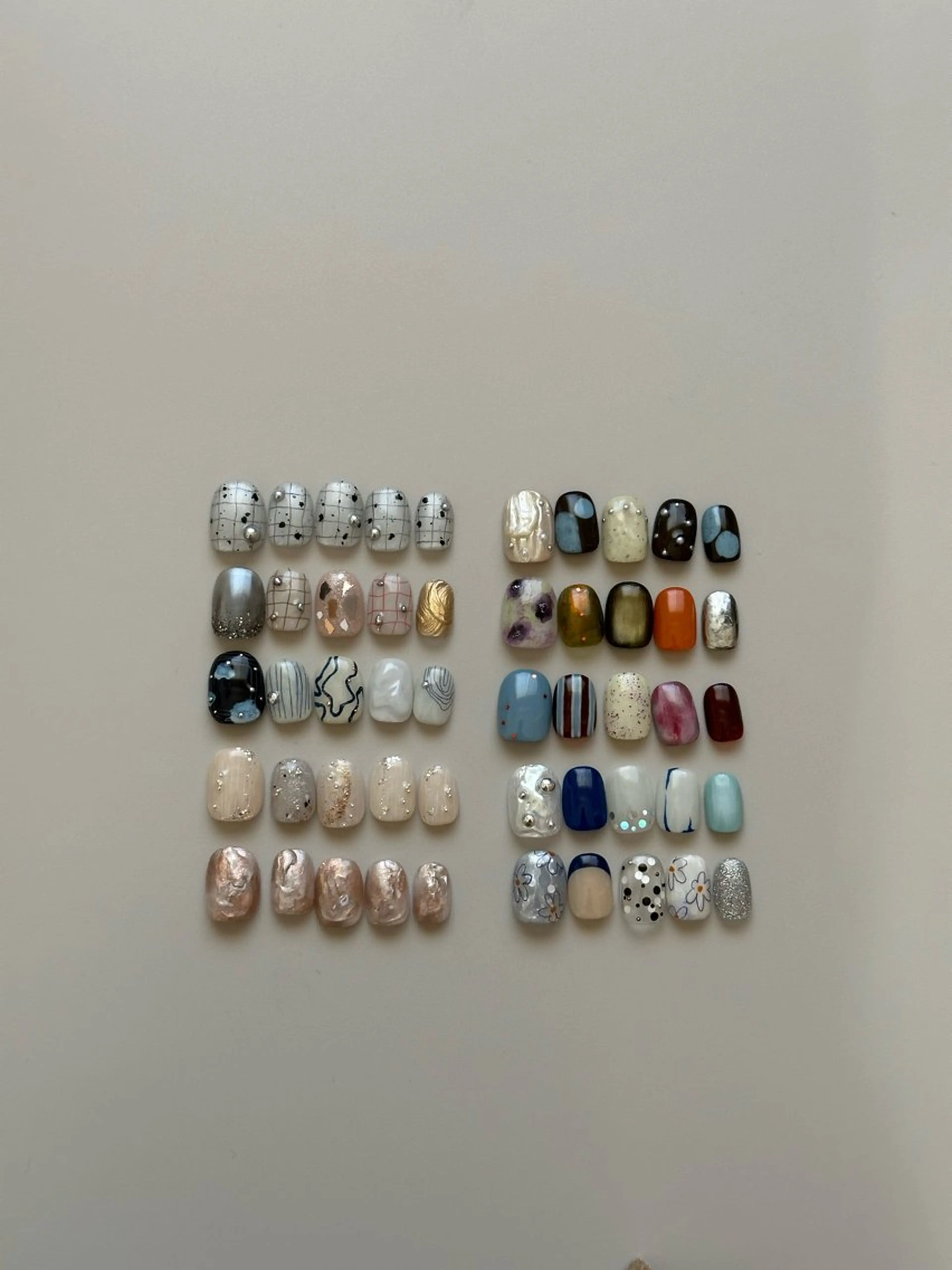 ハンド店内サンプルデザイン5本アート※アート以外ワンカラーの写真