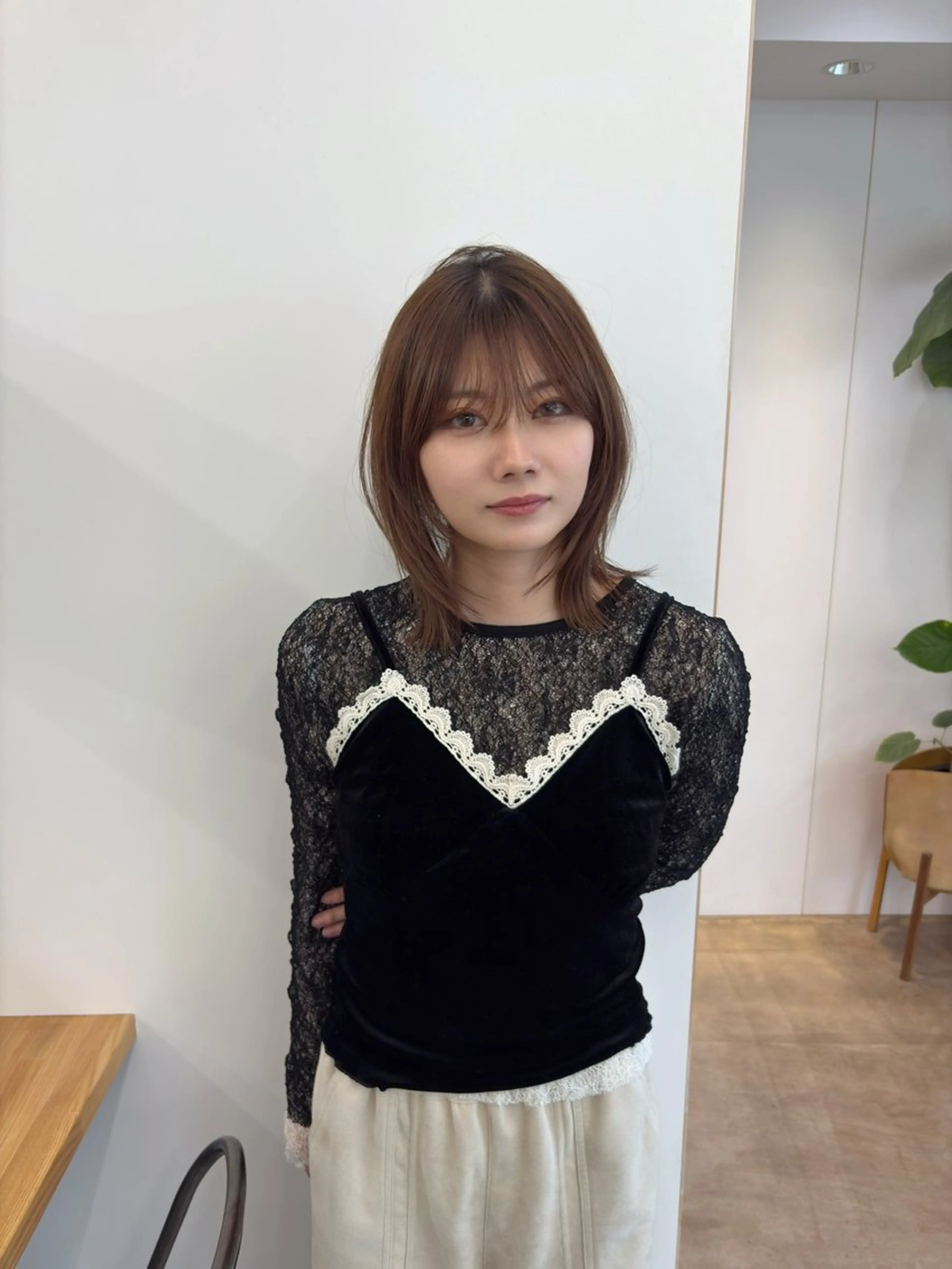 ミディアム ボブレイヤー ボブ レイヤーカット カット ヘアカラー sand clear横浜本店所属・似合わせレイヤー🌟 巻ける縮毛矯正みつきのヘアスタイル