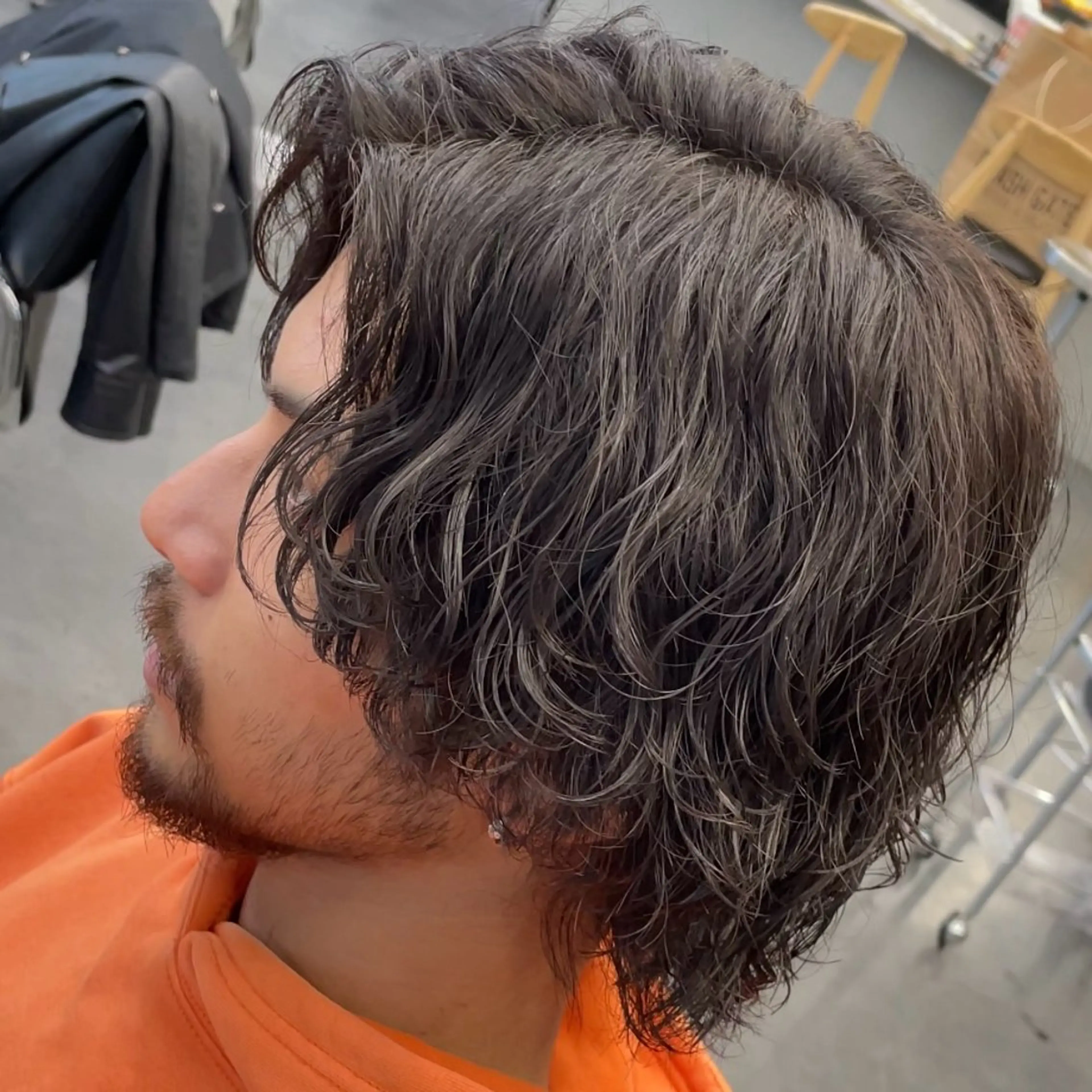 ロング パーマ ヘアアレンジ メンズ カット パーマ fifth 石川 凪のヘアスタイル