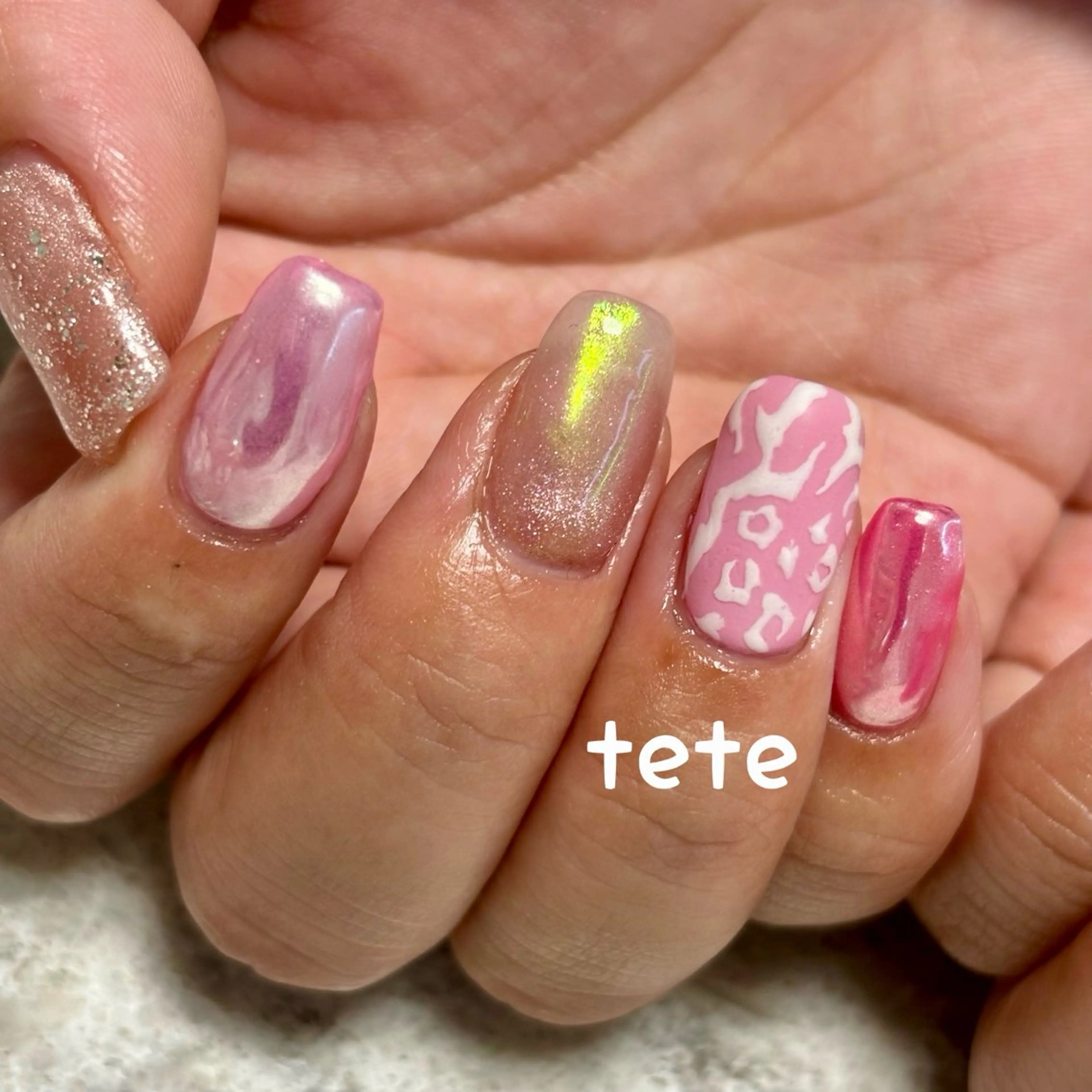 ネイル ピンク tete __のネイルデザイン