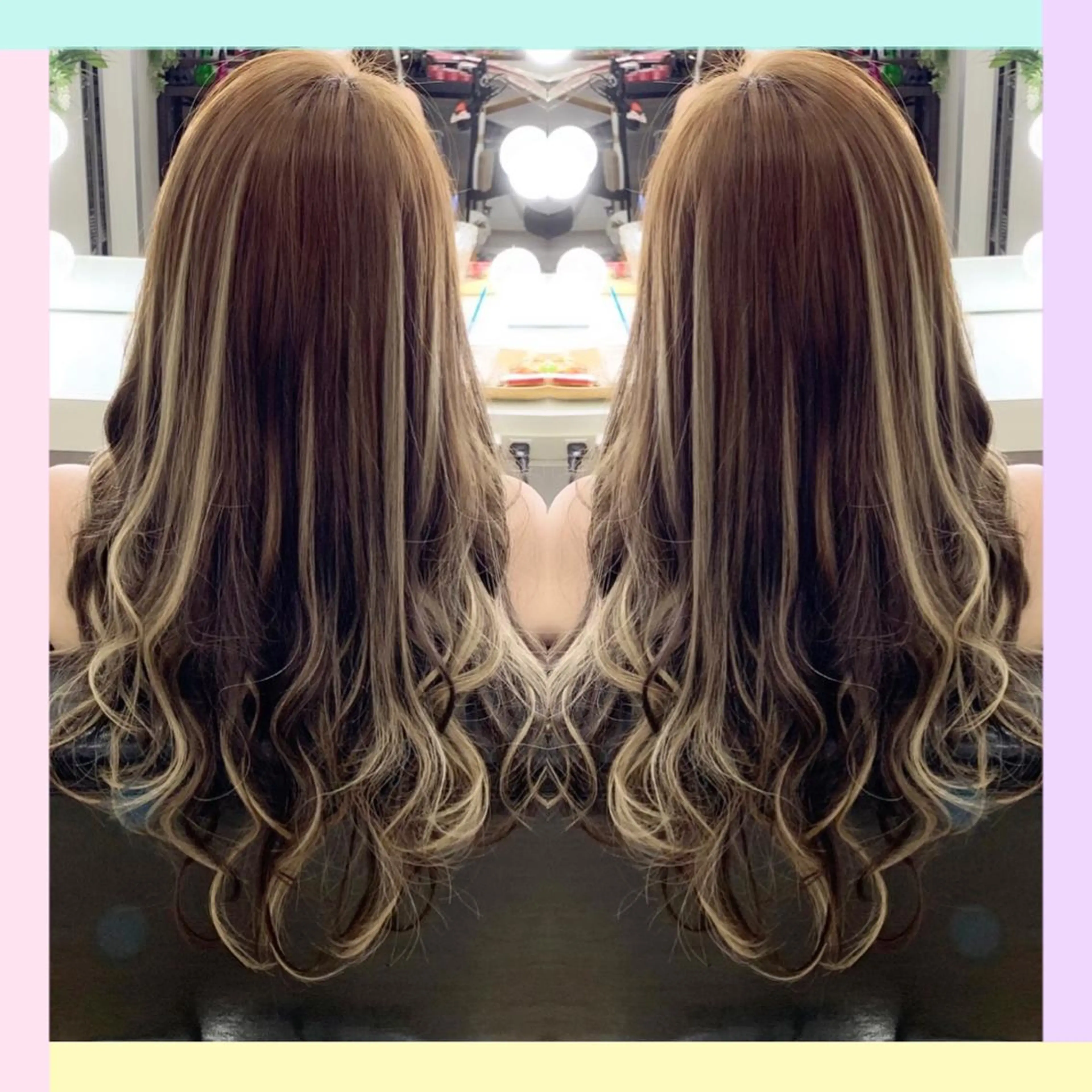 ロング カラー カット ヘアカラー トリートメント エクステ れん/ハイトーン /エクステ/韓国風のヘアスタイル