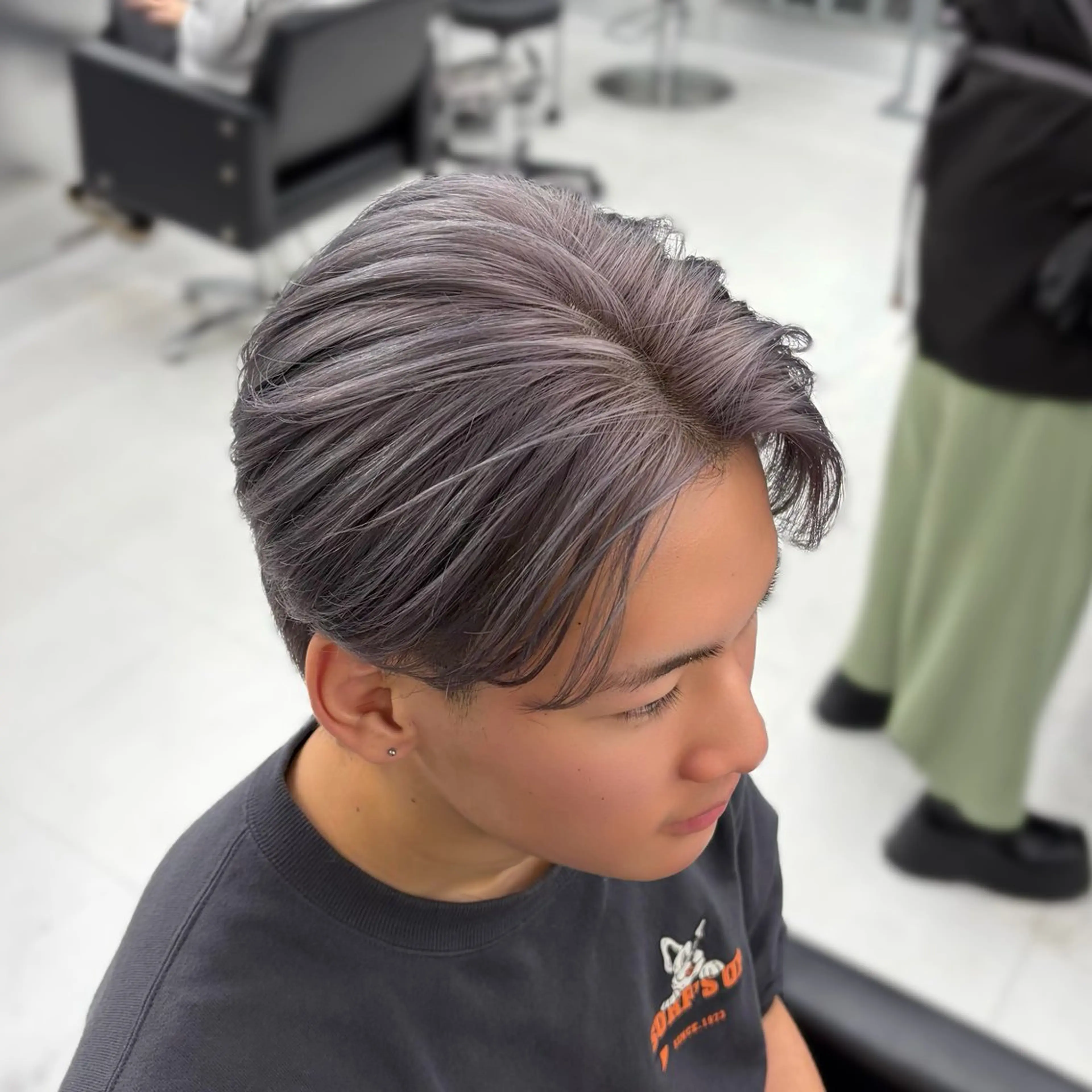 ミディアム カラー メンズ カット ヘアカラー トリートメント ʜᴀʀᴜᴋᴀ♱メンズ ウルフ/ブリーチのヘアスタイル