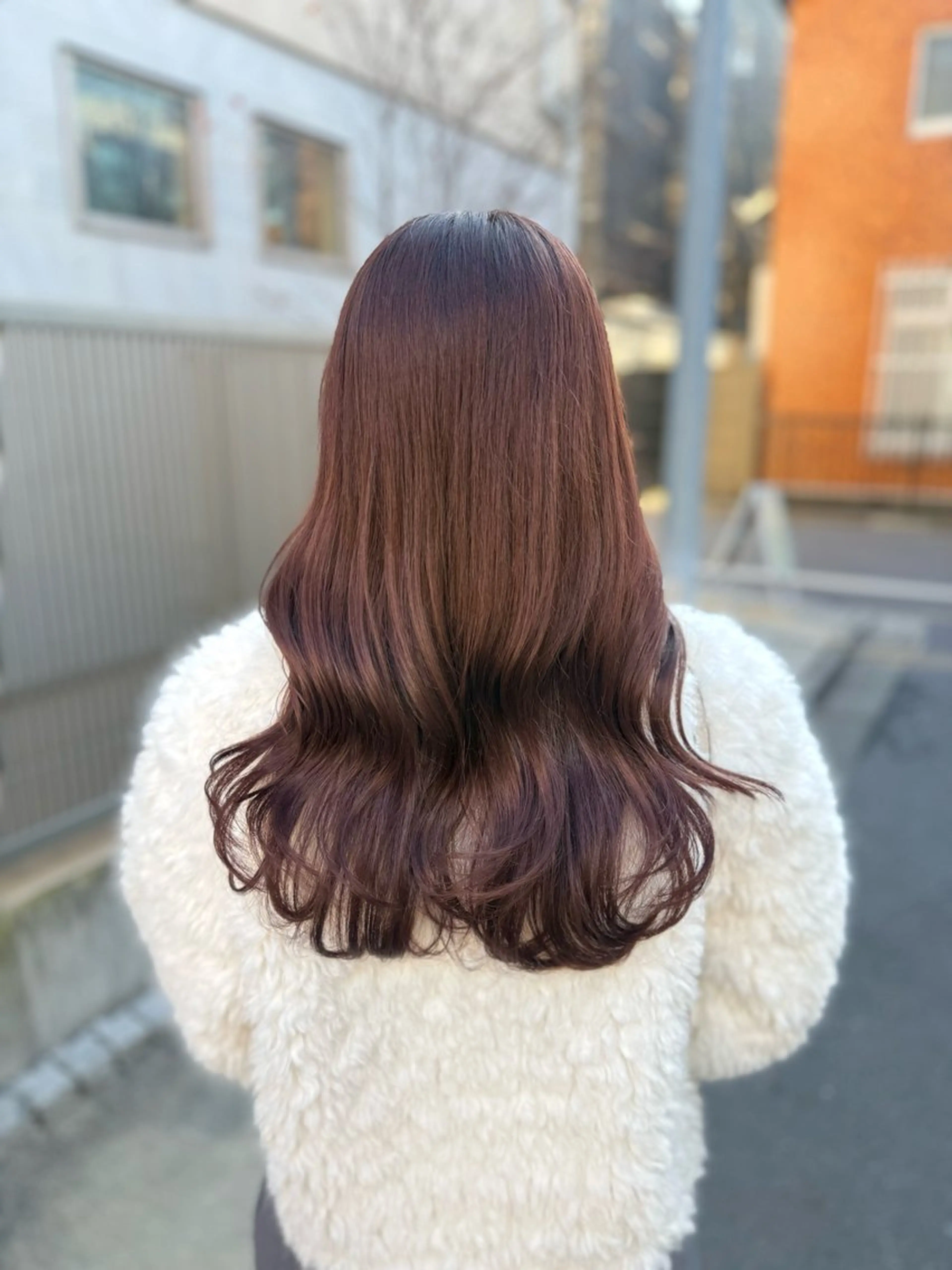 ロング カラー 透明感カラー グレージュ ピンクカラー カット ヘアカラー トリートメント グレージュ/レイヤー /韓国ヘア/RISAのヘアスタイル