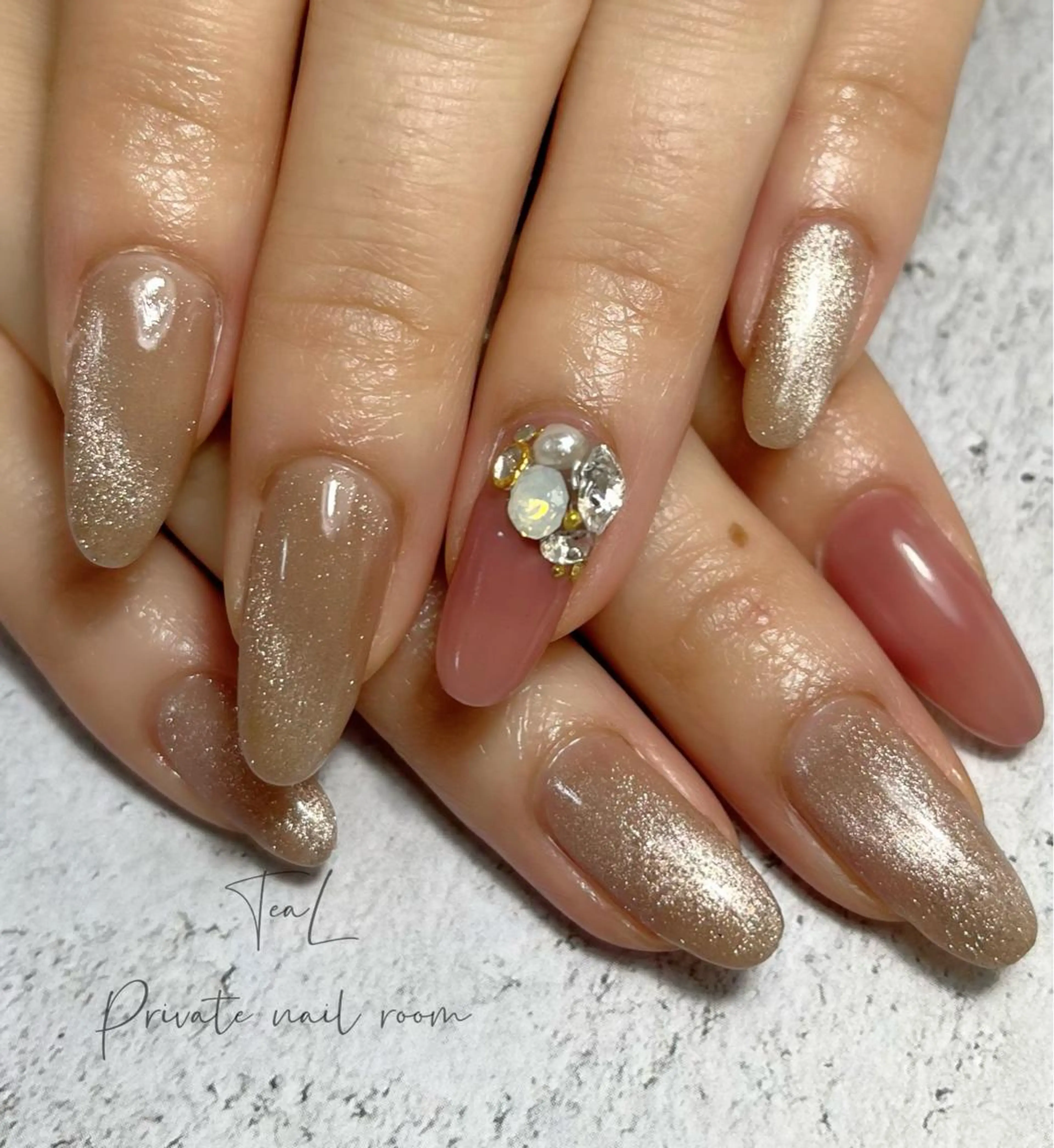 ネイル マグネットネイル シンプルネイル TeaL nailのネイルデザイン