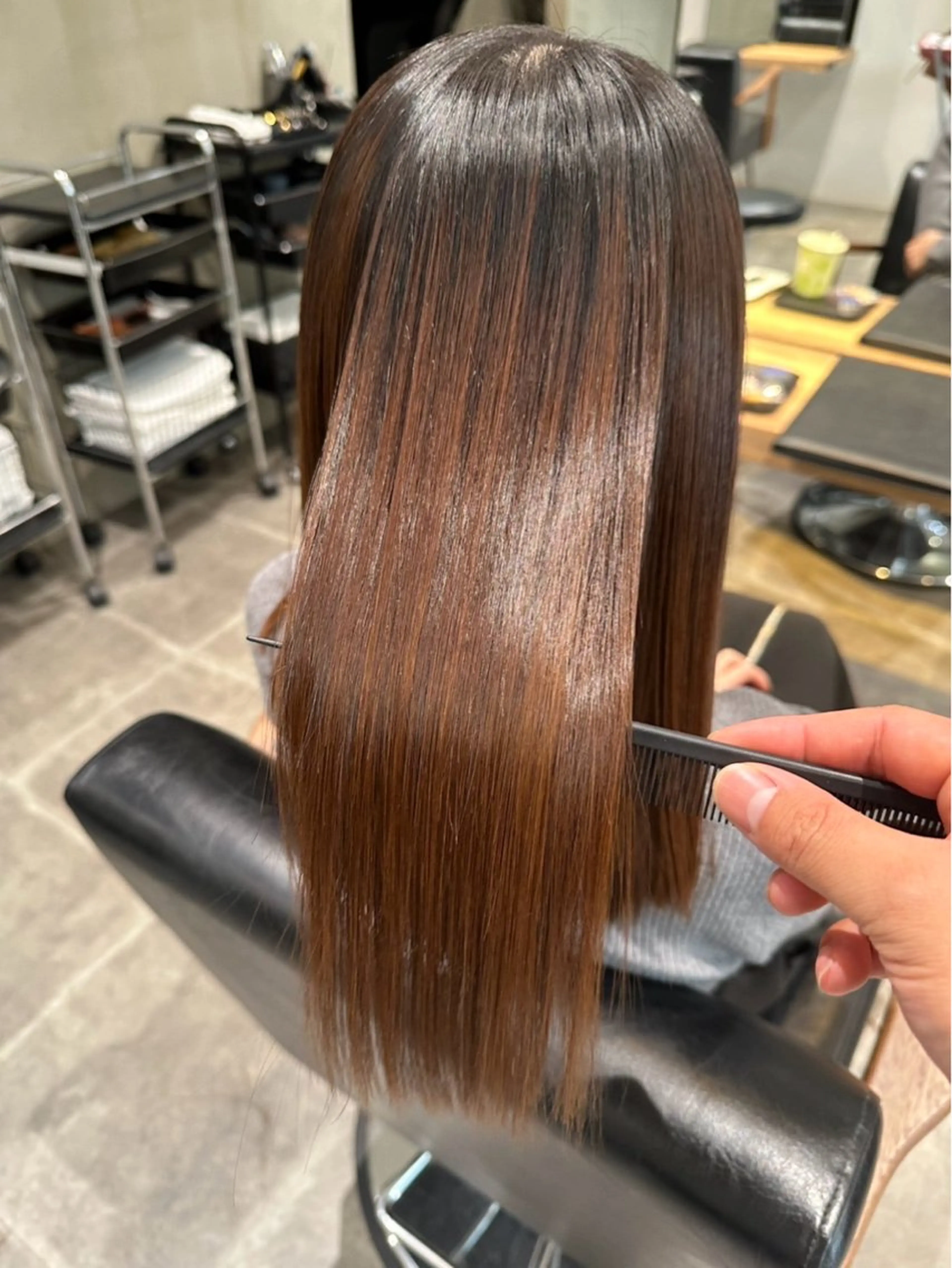 髪質改善カラー✨+似合わせカット【Aujuaトリートメント付き】🩵の写真