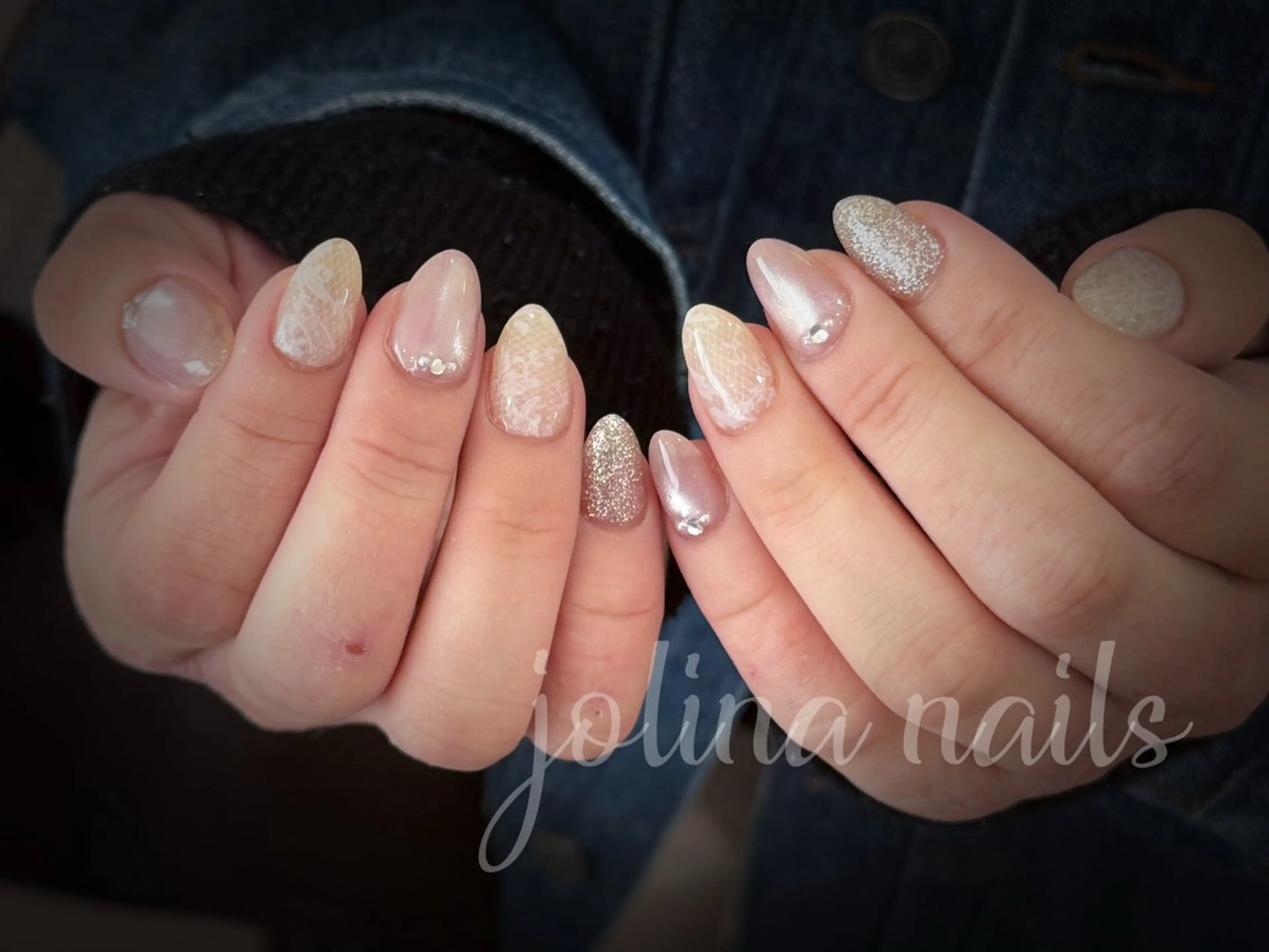 ネイル レース マグネットネイル ハンドネイル jolina nails鶴見店のネイルデザイン
