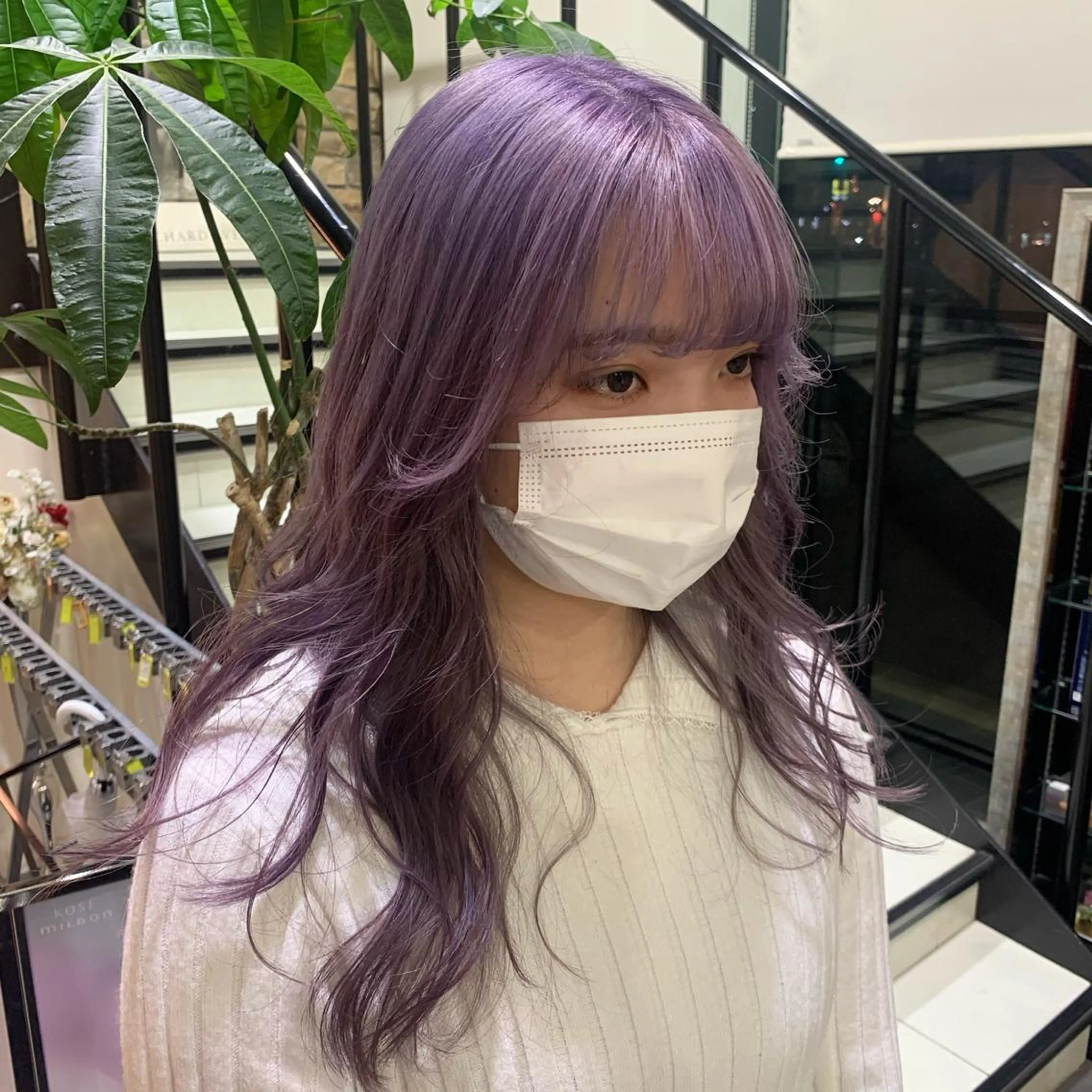 ロング カラー パープルカラー シルバー 平野葵🎀 hair/nailのネイルデザイン