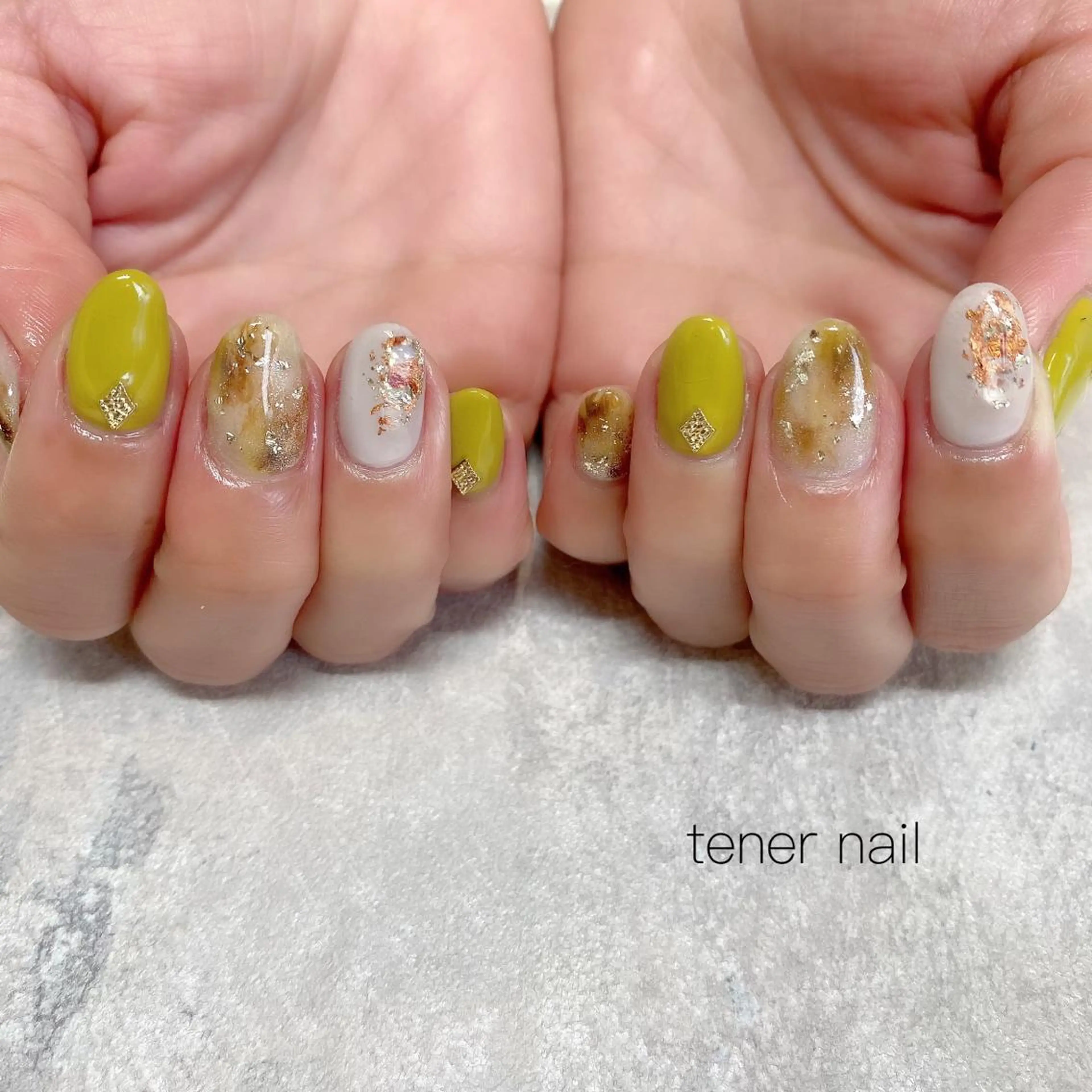 ネイル 黄色 テネルネイル tener nailのネイルデザイン
