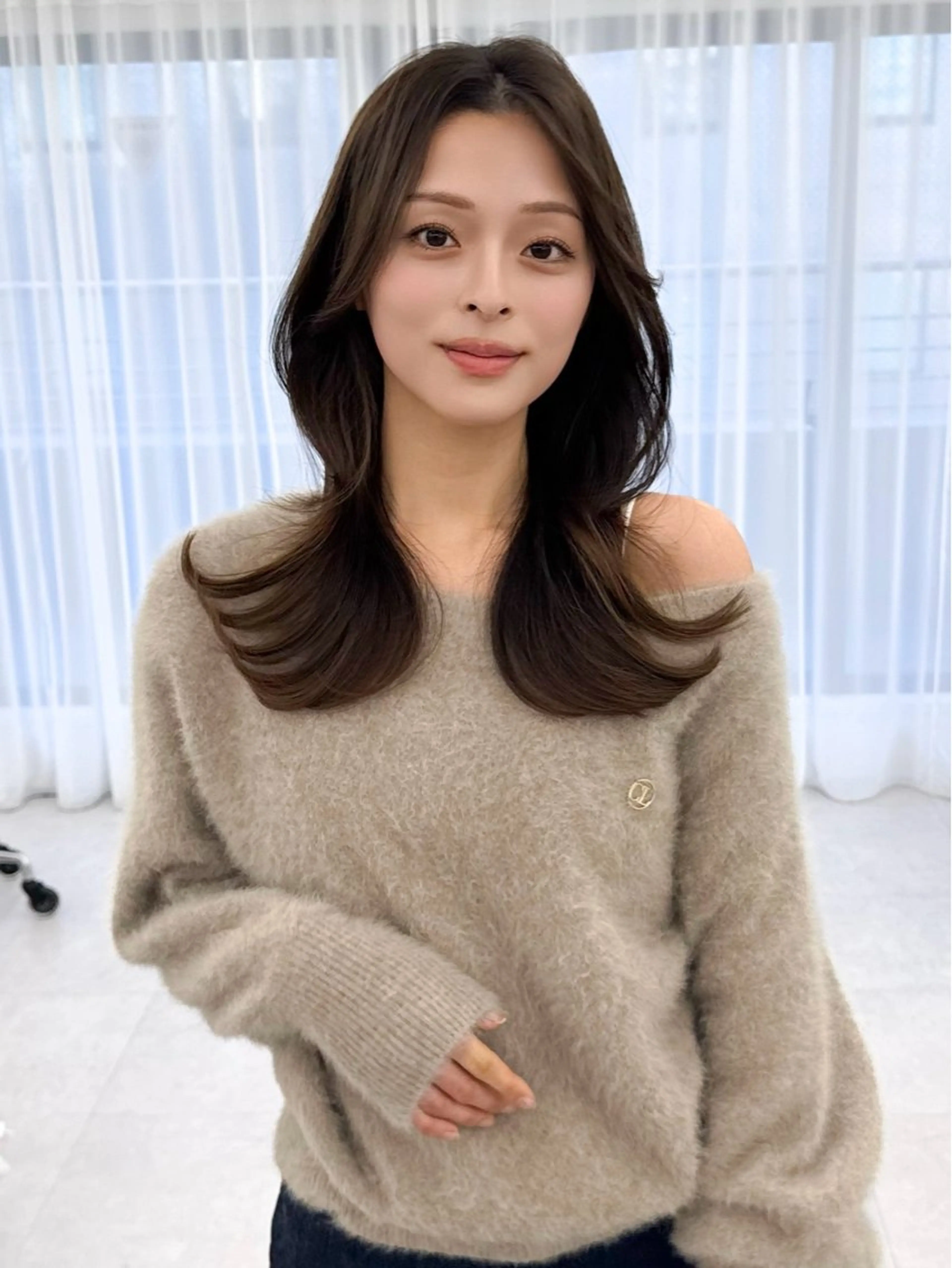 セミロング カラー ヘアアレンジ カット ヘアカラー トリートメント 顔周り&ミディアム 特化/池袋/kokiのヘアスタイル