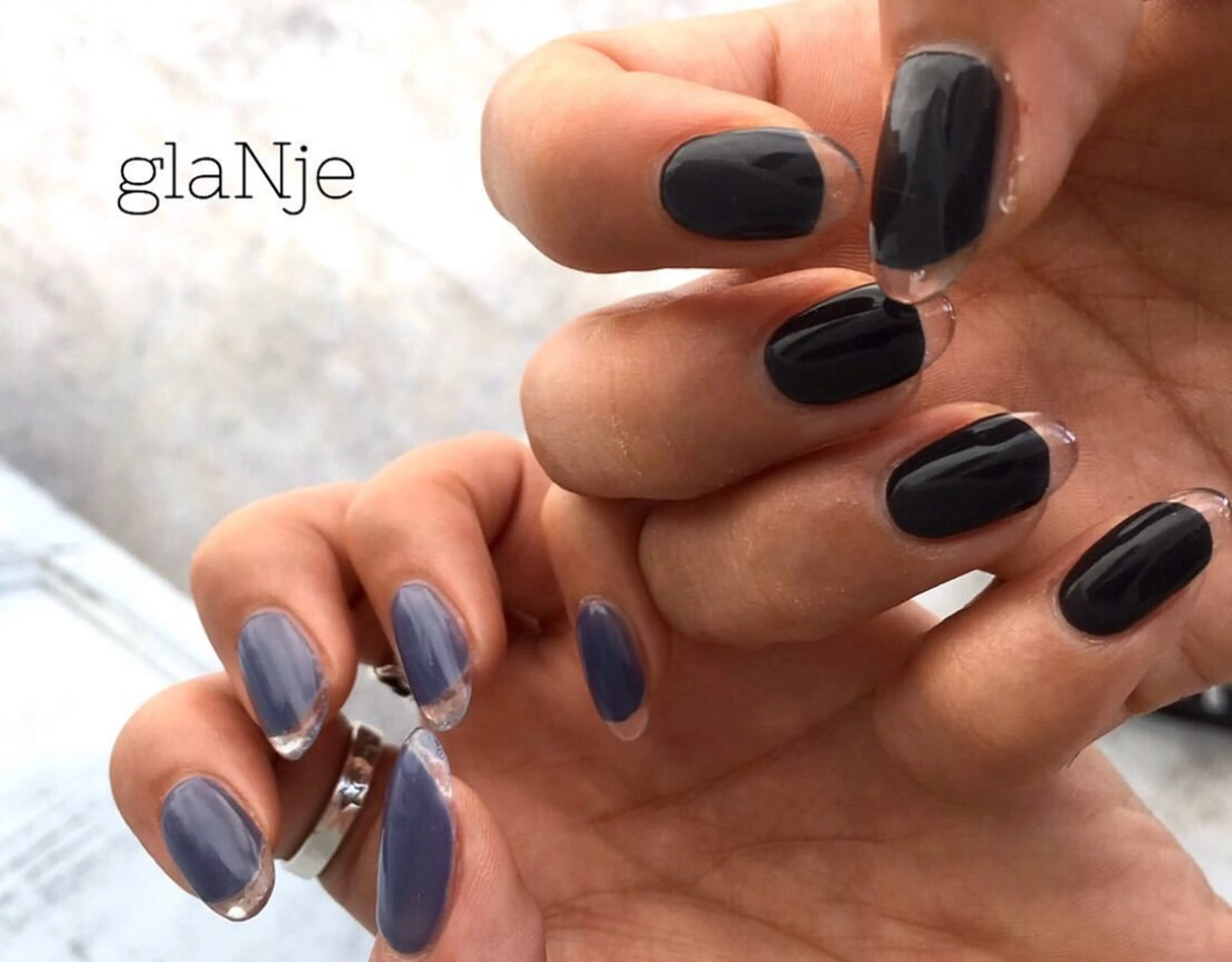 ネイル クリアネイル フレンチネイル glaNje部谷 (オーナー)のネイルデザイン