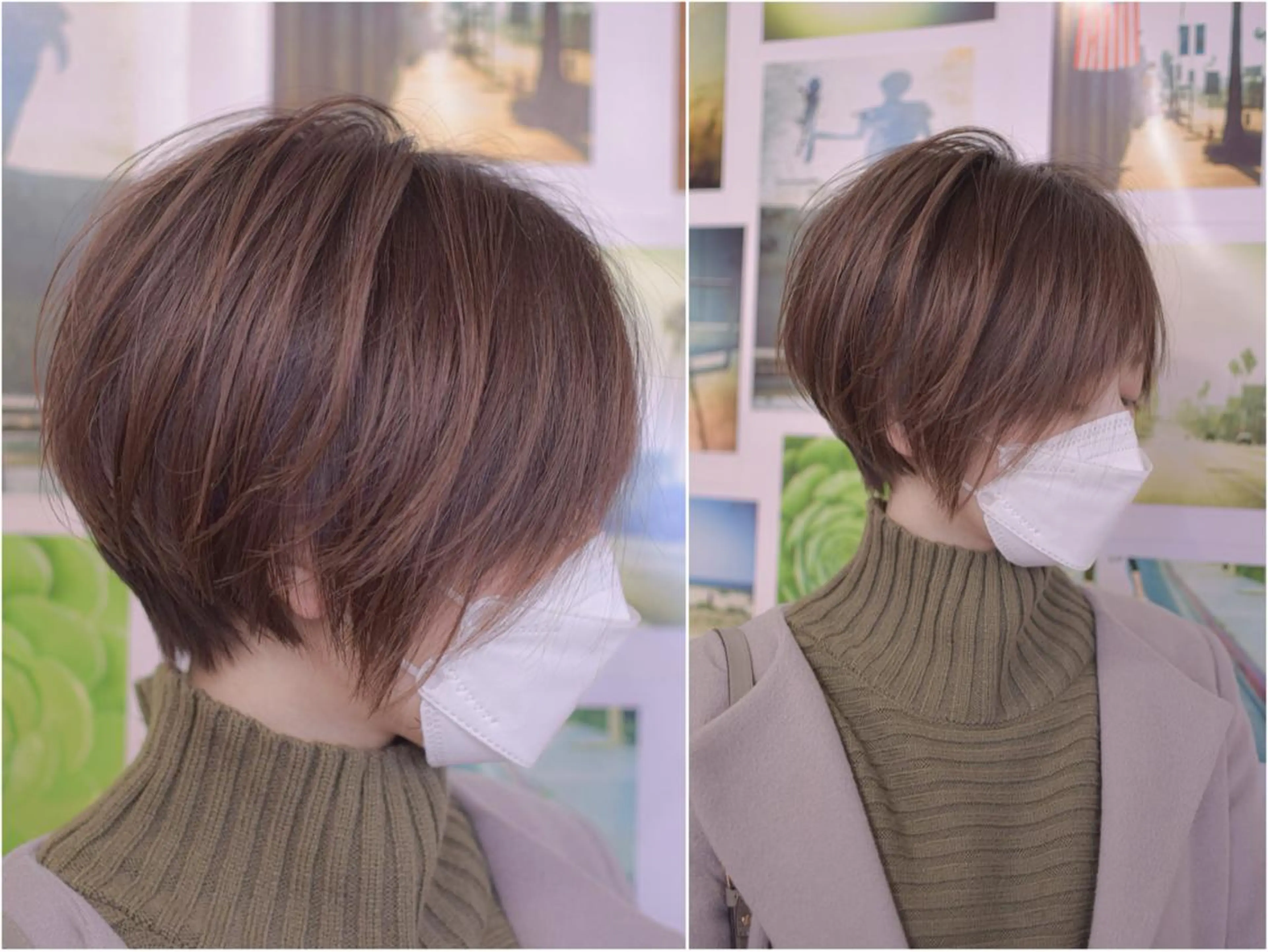 ショート カラー バレイヤージュ ダブルカラー ハイライトカラー イルミナカラー インナーカラー 小顔ショートヘア♪ TAKUMIのヘアスタイル