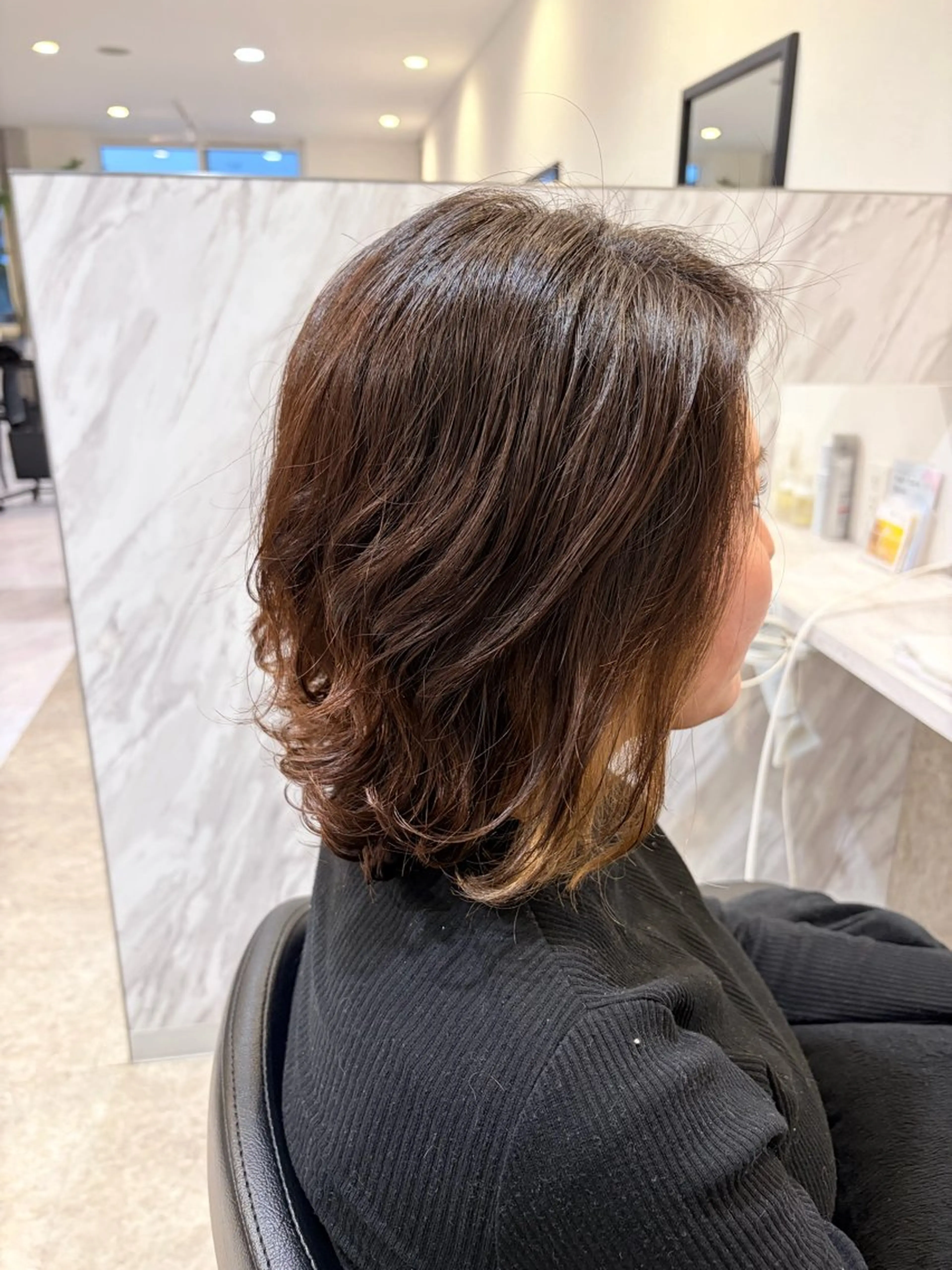 ミディアム ミディアムパーマ カット パーマ トリートメント SEA BELLE YASUのヘアスタイル