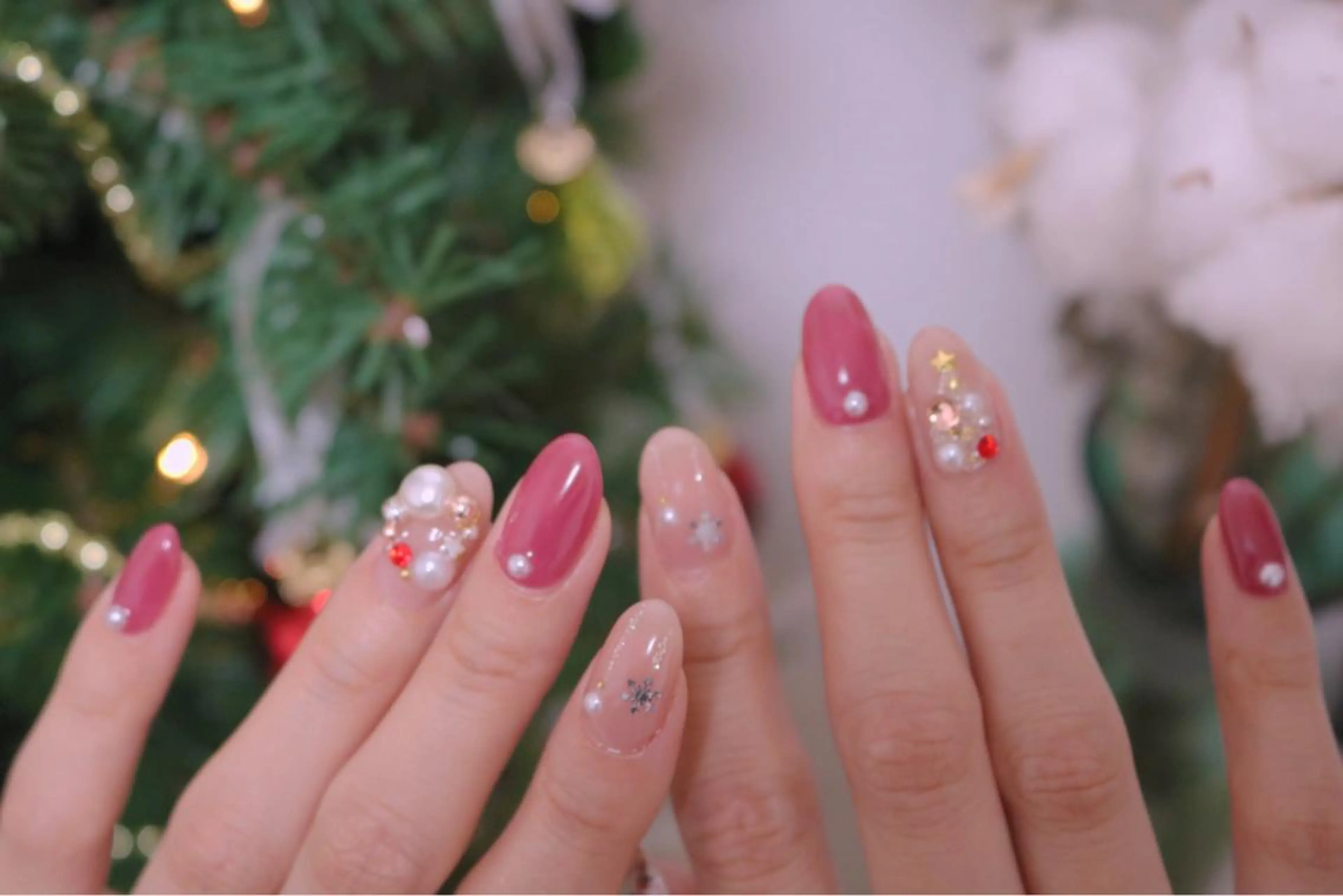 ネイル オーロラネイル 長さ出し ジェルネイル 韓国ネイル 持ち込み ハンドネイル MH Nailのネイルデザイン